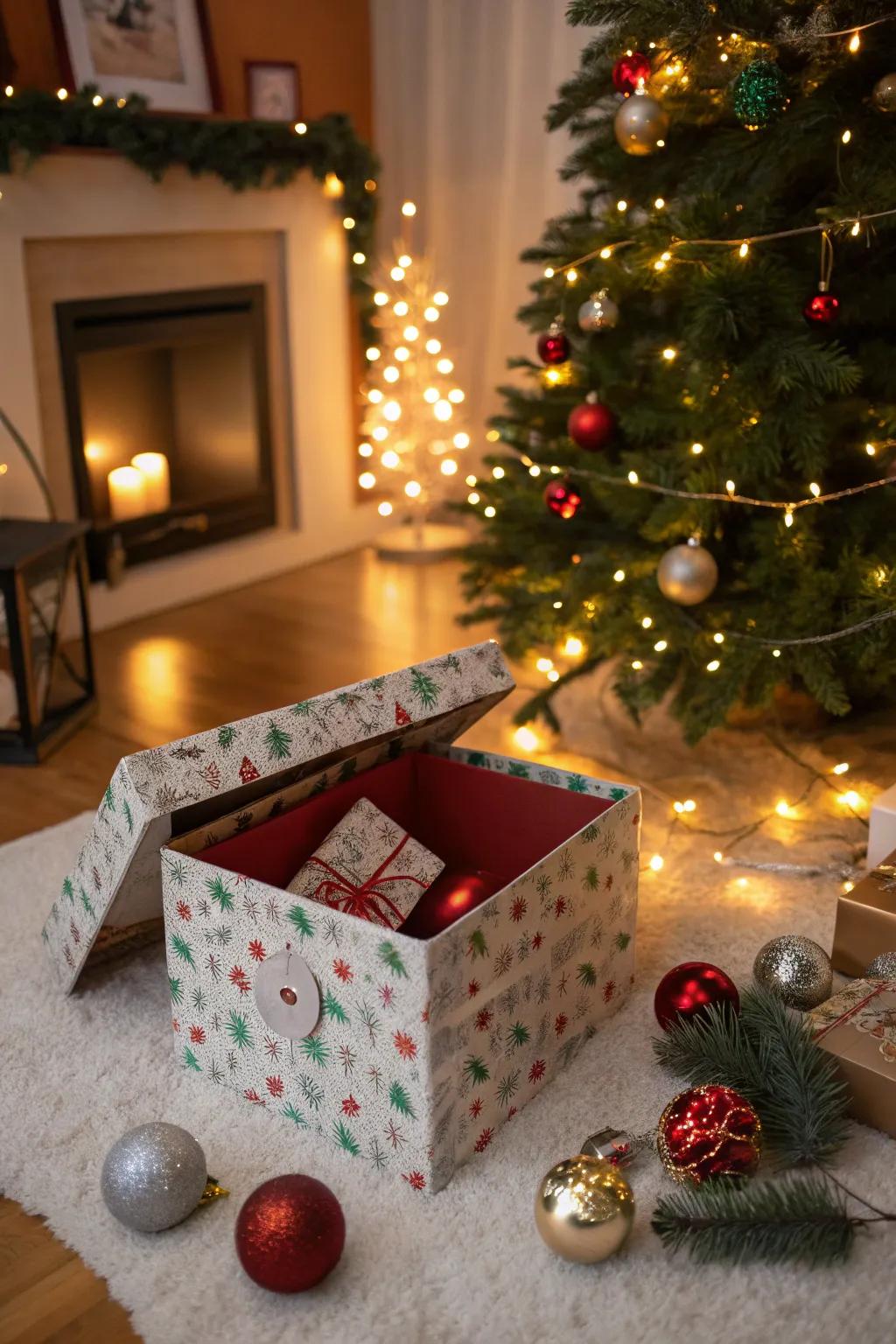 Secret sections add mystery and thrill to Santa containers.