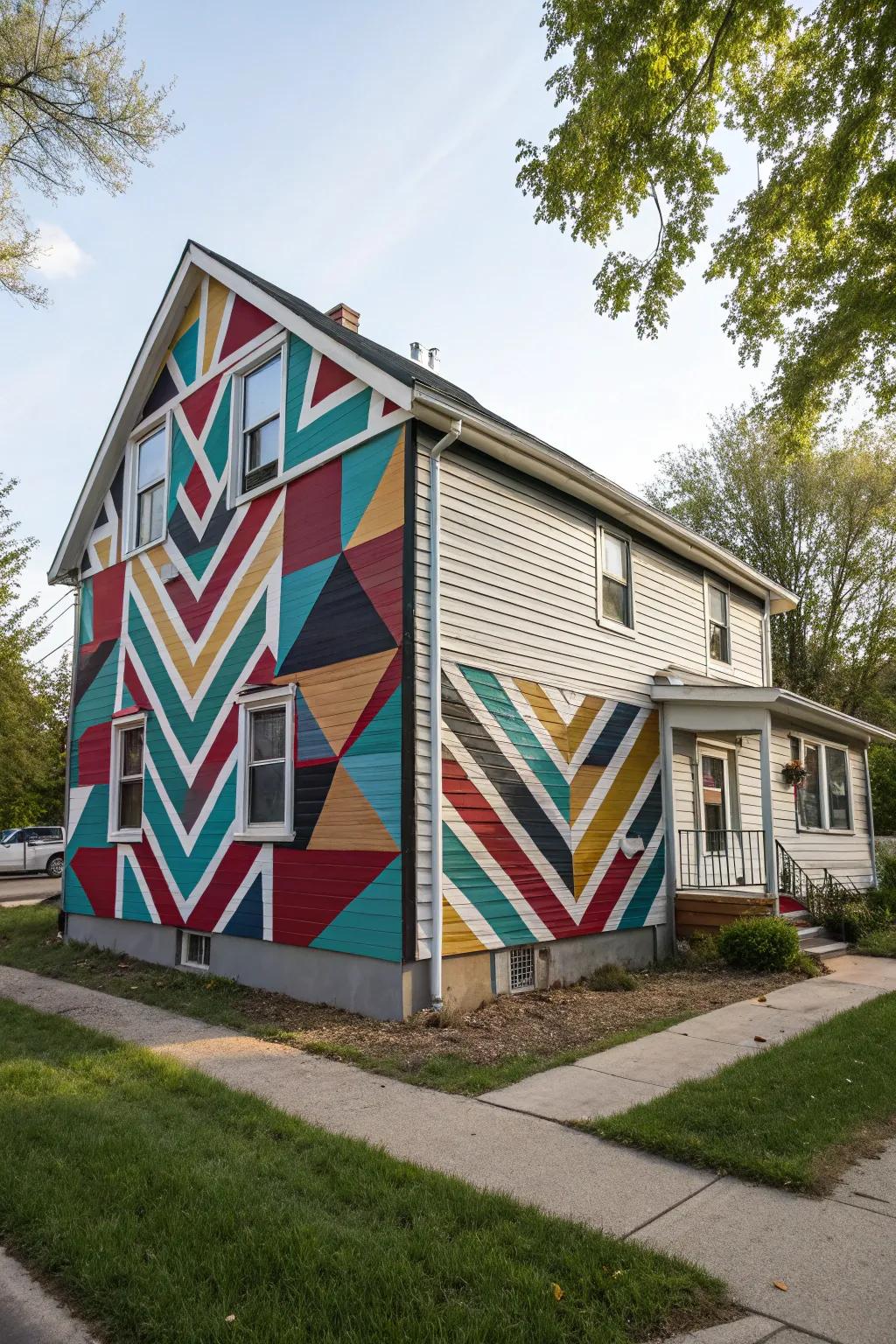 Geometric designs introduce a distinctive, modern spin.