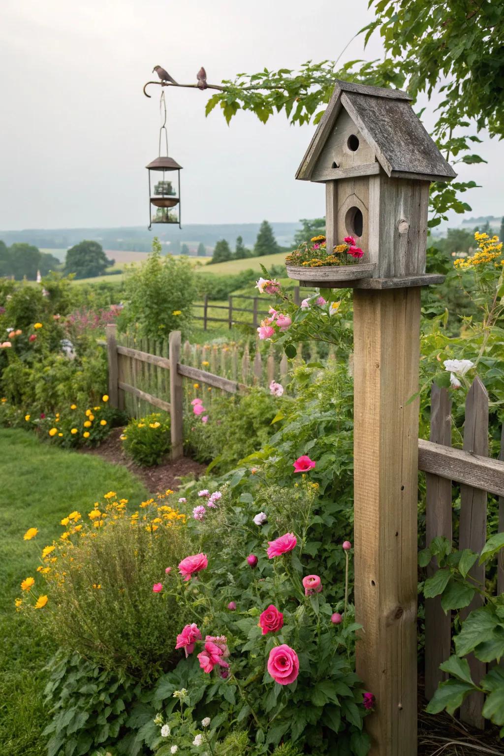 Avian-friendly features bringing life and movement to the garden.