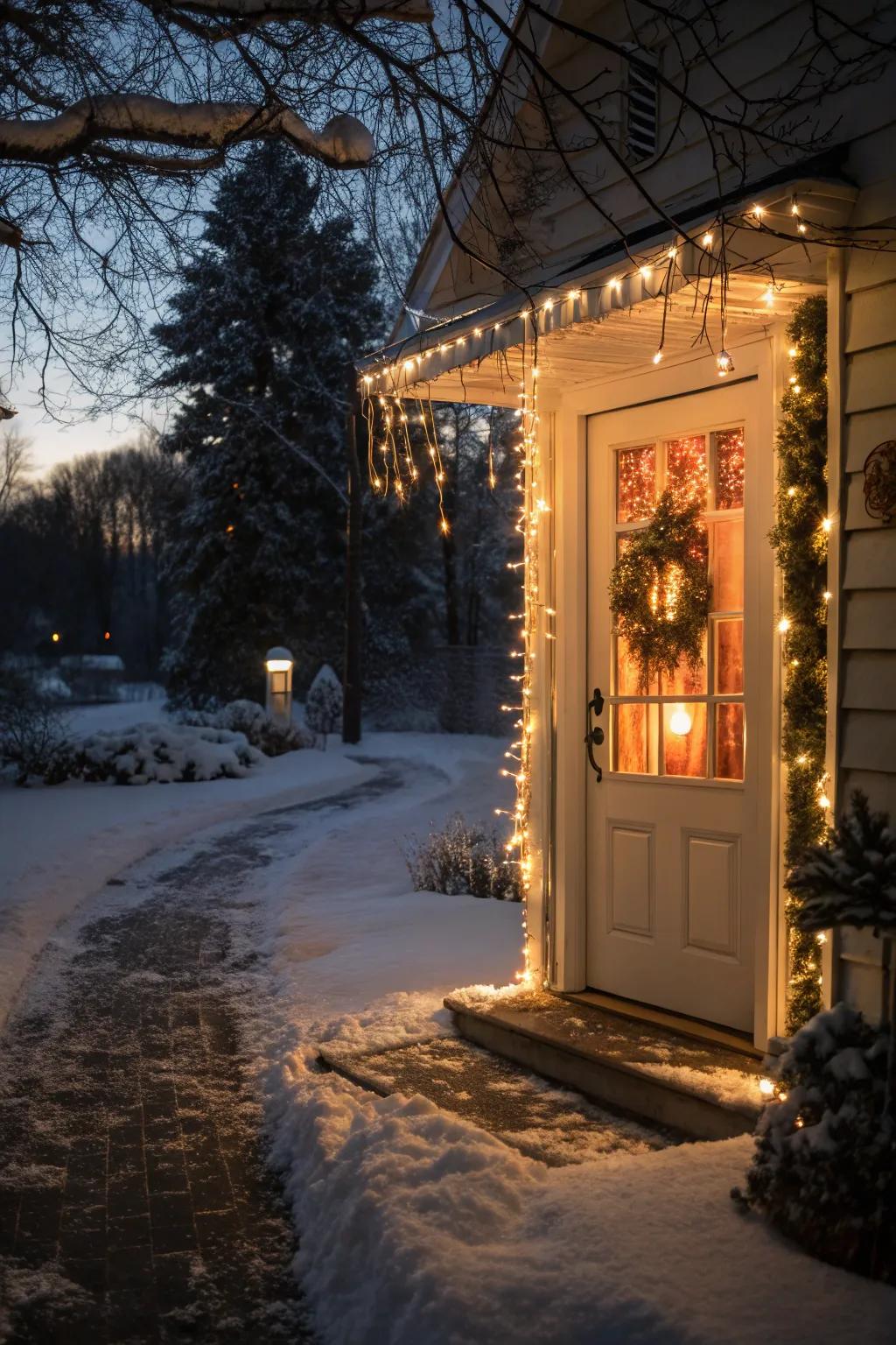 Ice spike bulbs generate a dazzling, wintry gateway.