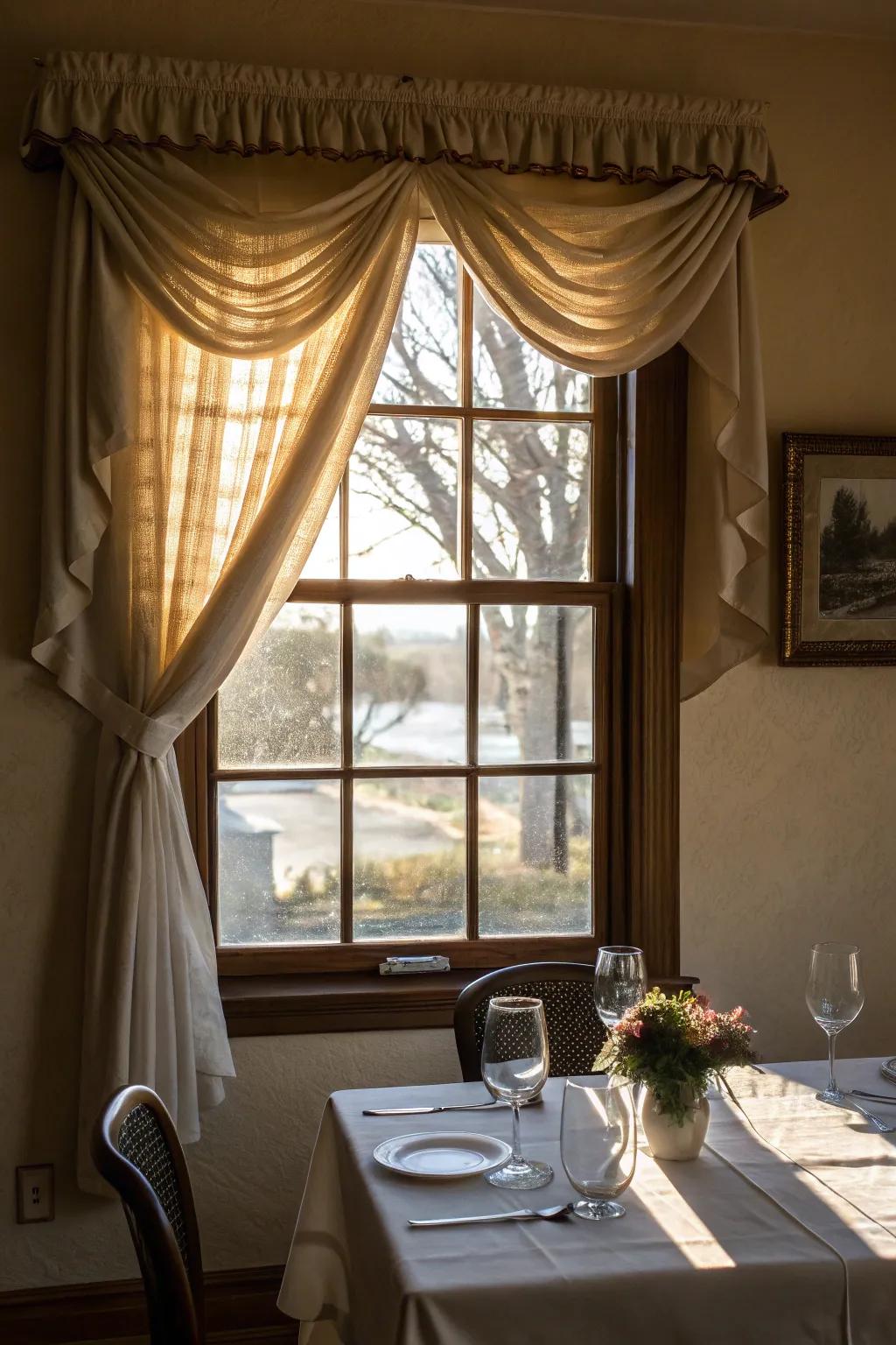 A gentle sash offers a subtle and refined window dressing option.