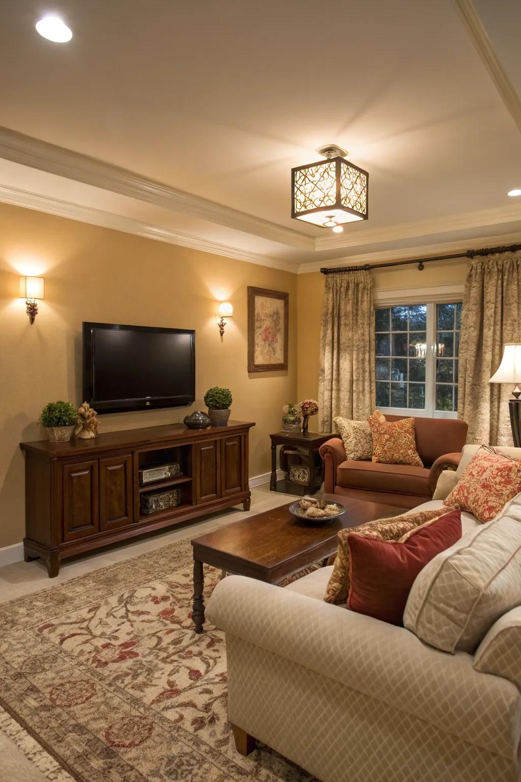Color can define areas and direct flow in small rooms.