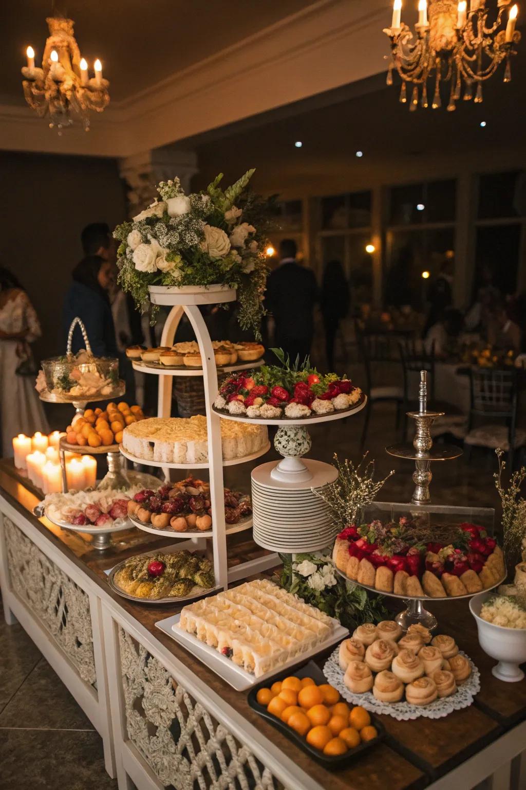 A delightful midnight snack station offering guests a tasty surprise.