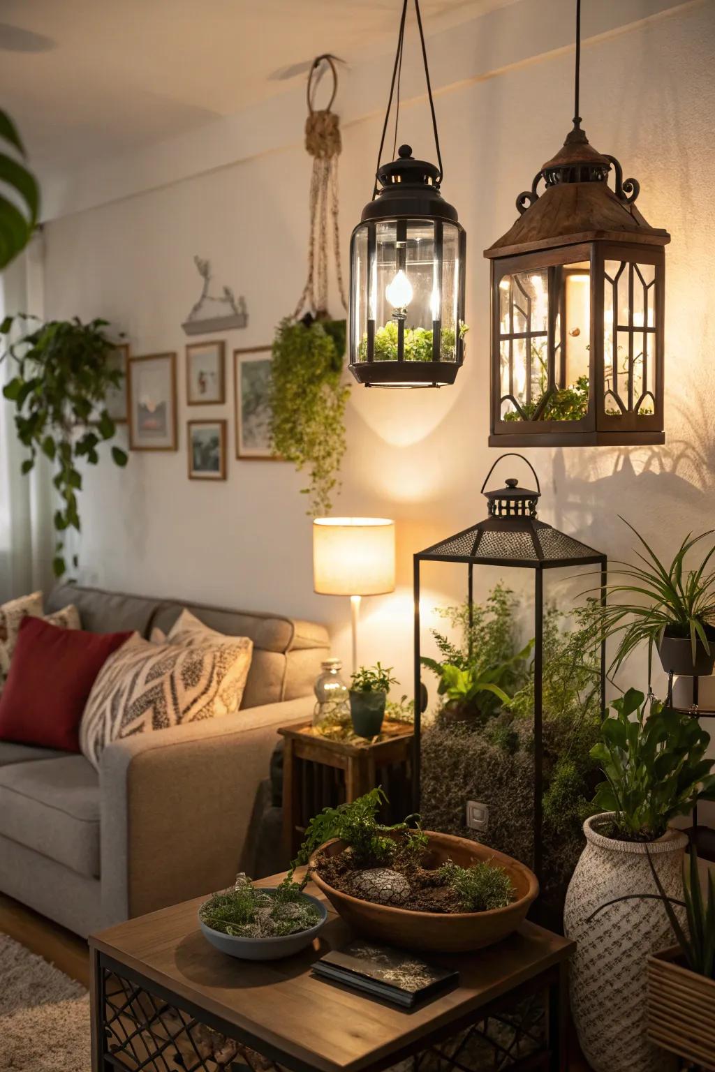 Outdoor-inspired decor brings a garden feel indoors.