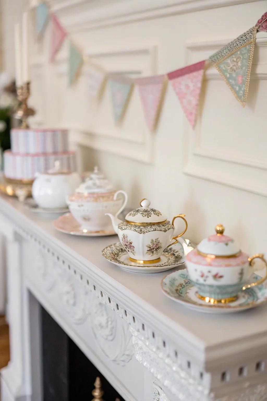 Miniature tea sets are whimsical and charming.