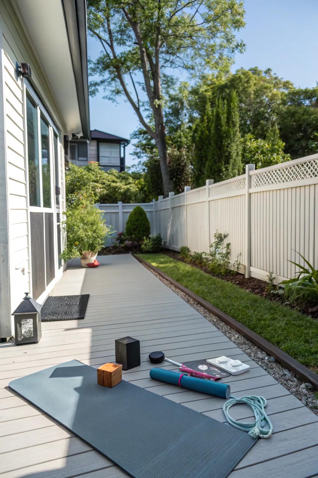 Elevate wellness through an exterior exercise space.