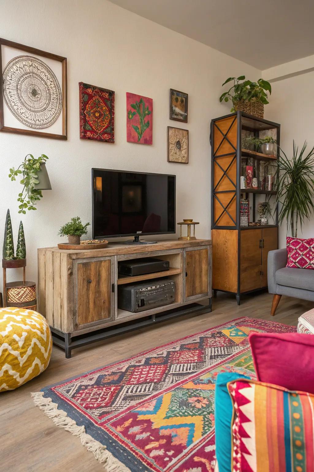 Eclectic designs add personality and a curated aesthetic.