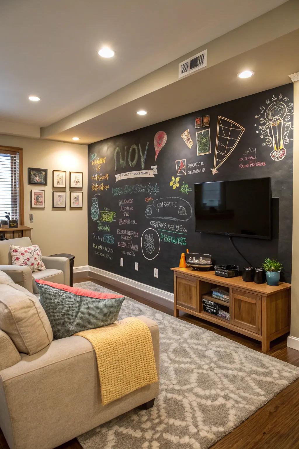 Sketch walls offer a canvas for creativity and interaction.