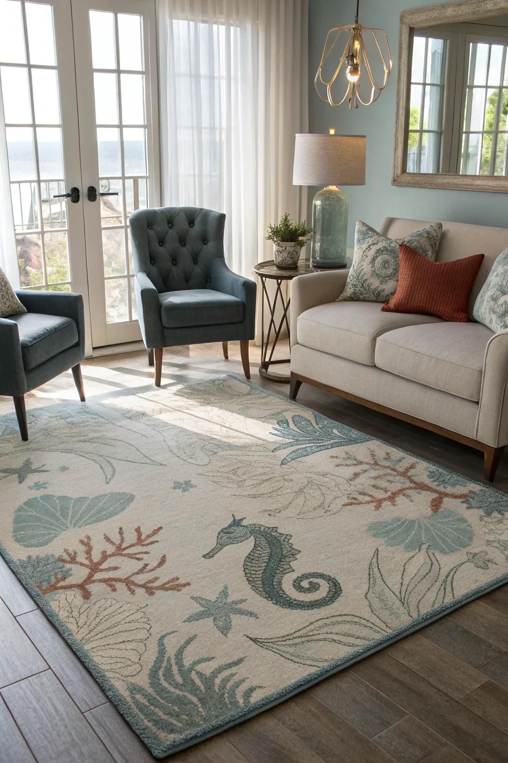 An aquatic-inspired floor covering brings water’s essence beneath your feet.