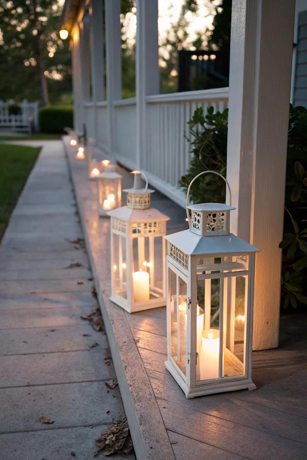 Icy flame lanterns craft an inviting and warm shine for your holiday evenings.