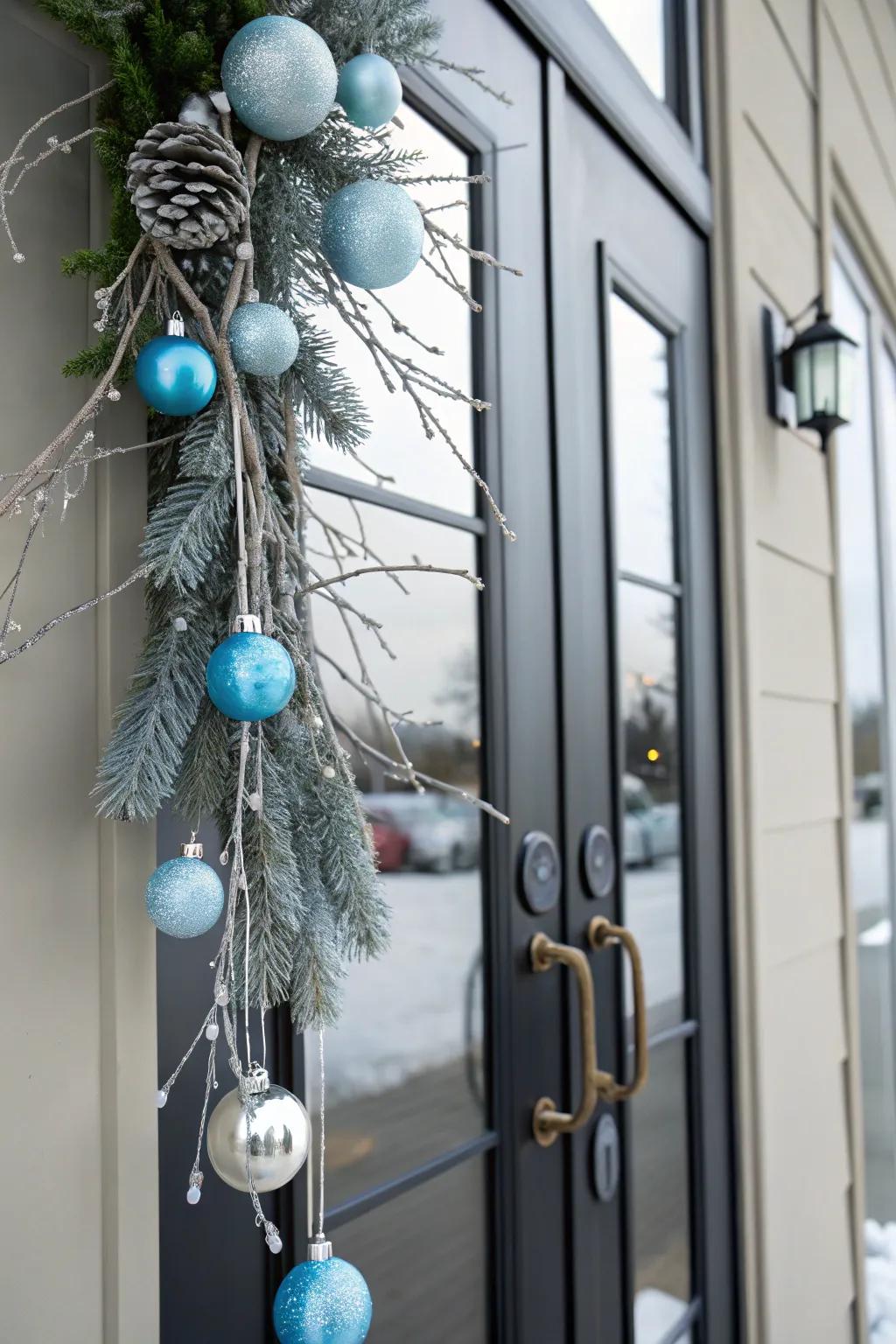 Icy azure elements fashion a frosty and sophisticated aesthetic.