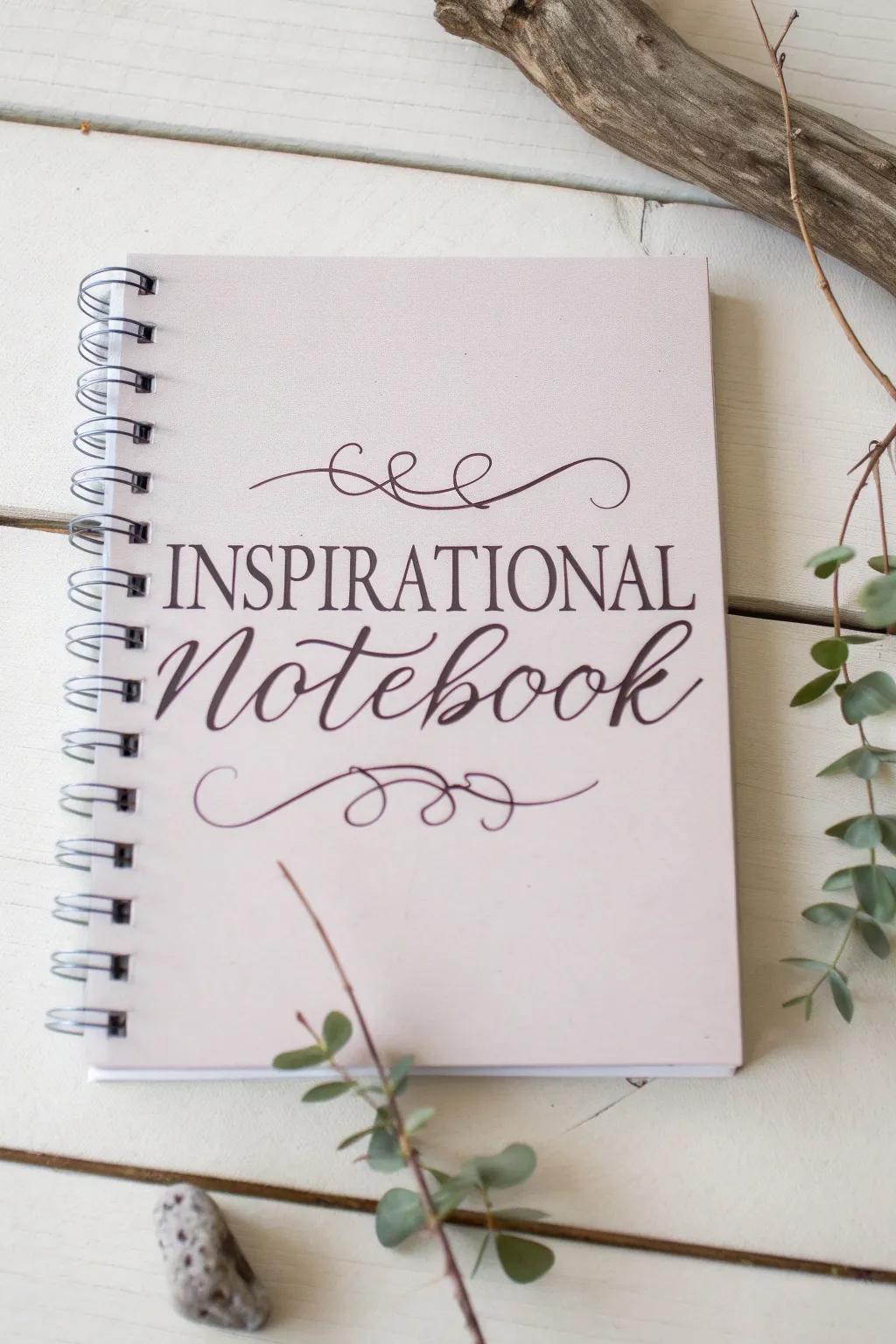 Celebrate the beauty of elegant script with an inspiring touch. #NotebookGoals #MinimalistBoho