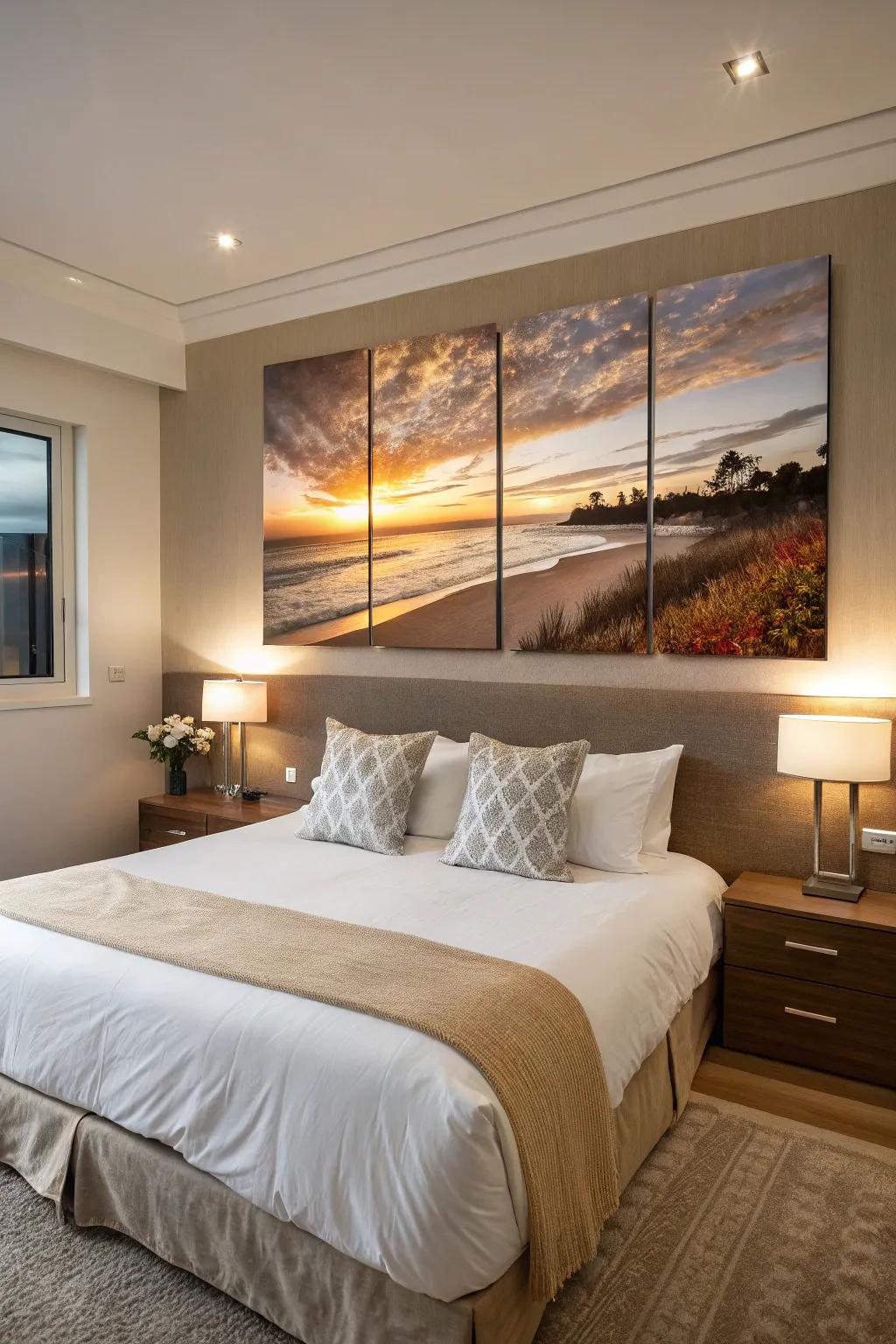 Tell a story through visuals with triptychs or multi-panel art.