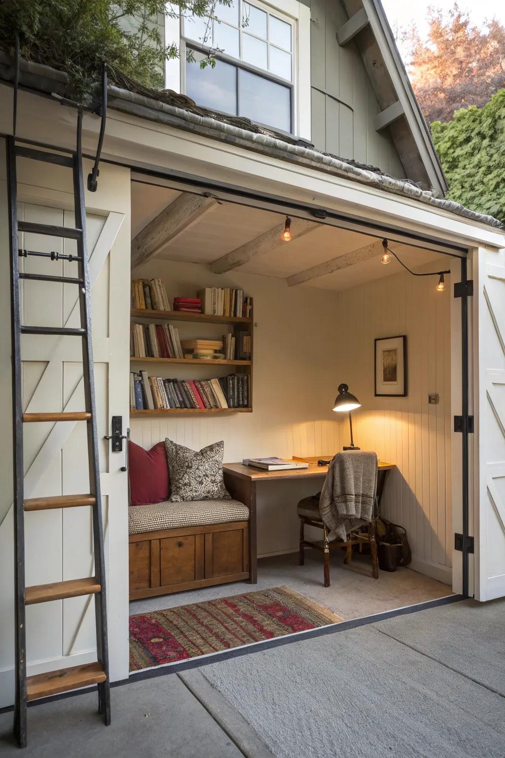 A loft space positioned above the garage providing a peaceful escape.