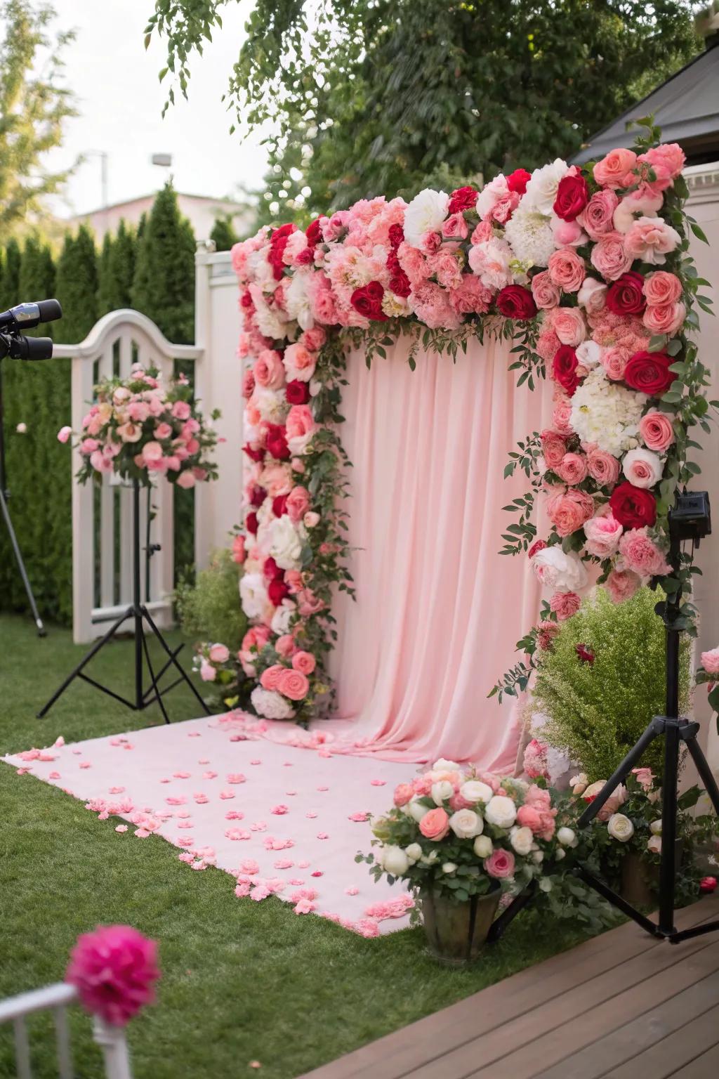 A magnificent botanical backdrop at a baby shower, ideal for immortalizing unforgettable snapshots.