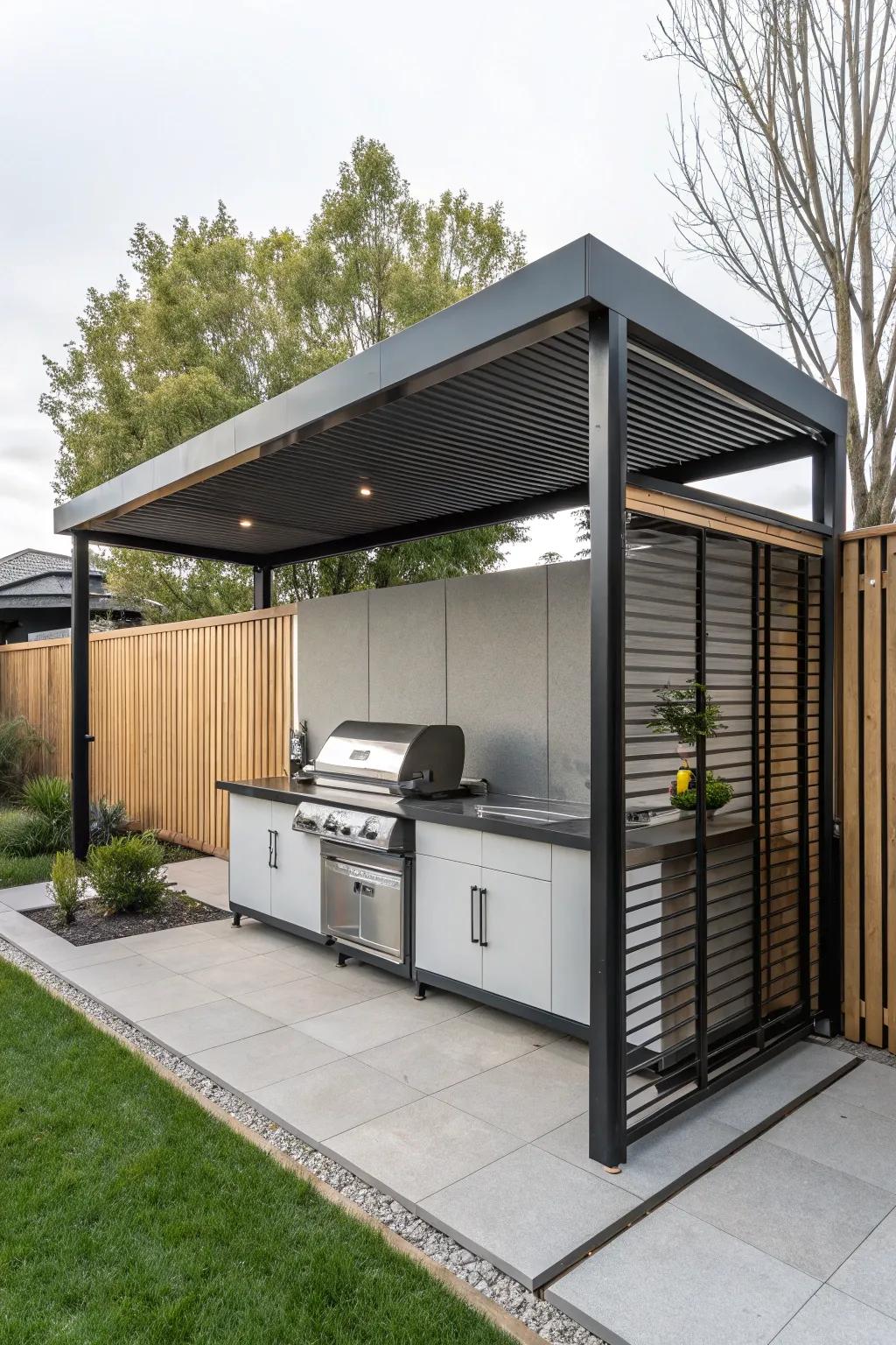 Smooth and also advanced: a contemporary BBQ outbuilding.