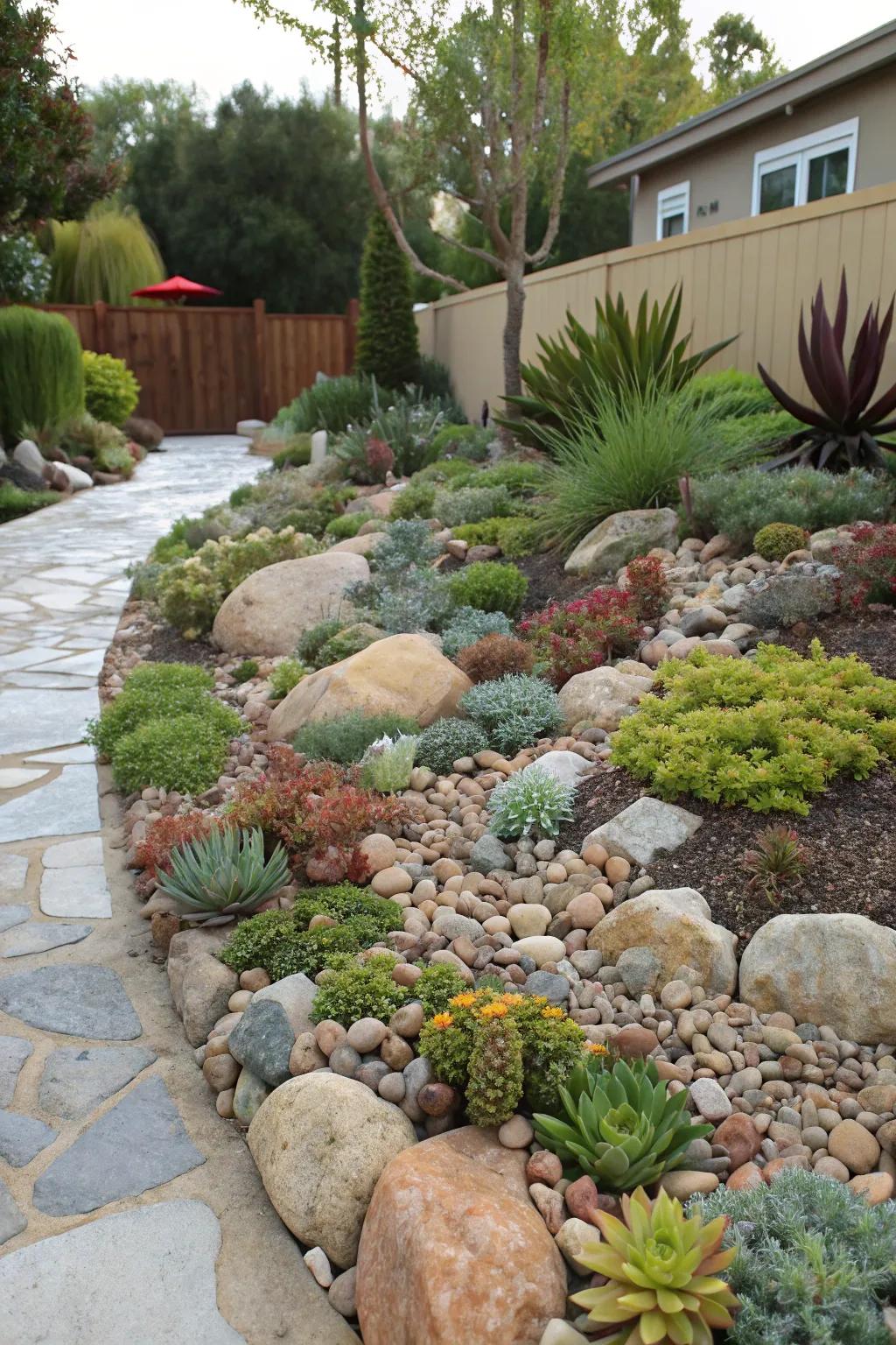 Rock gardens blend simplicity with natural elegance.