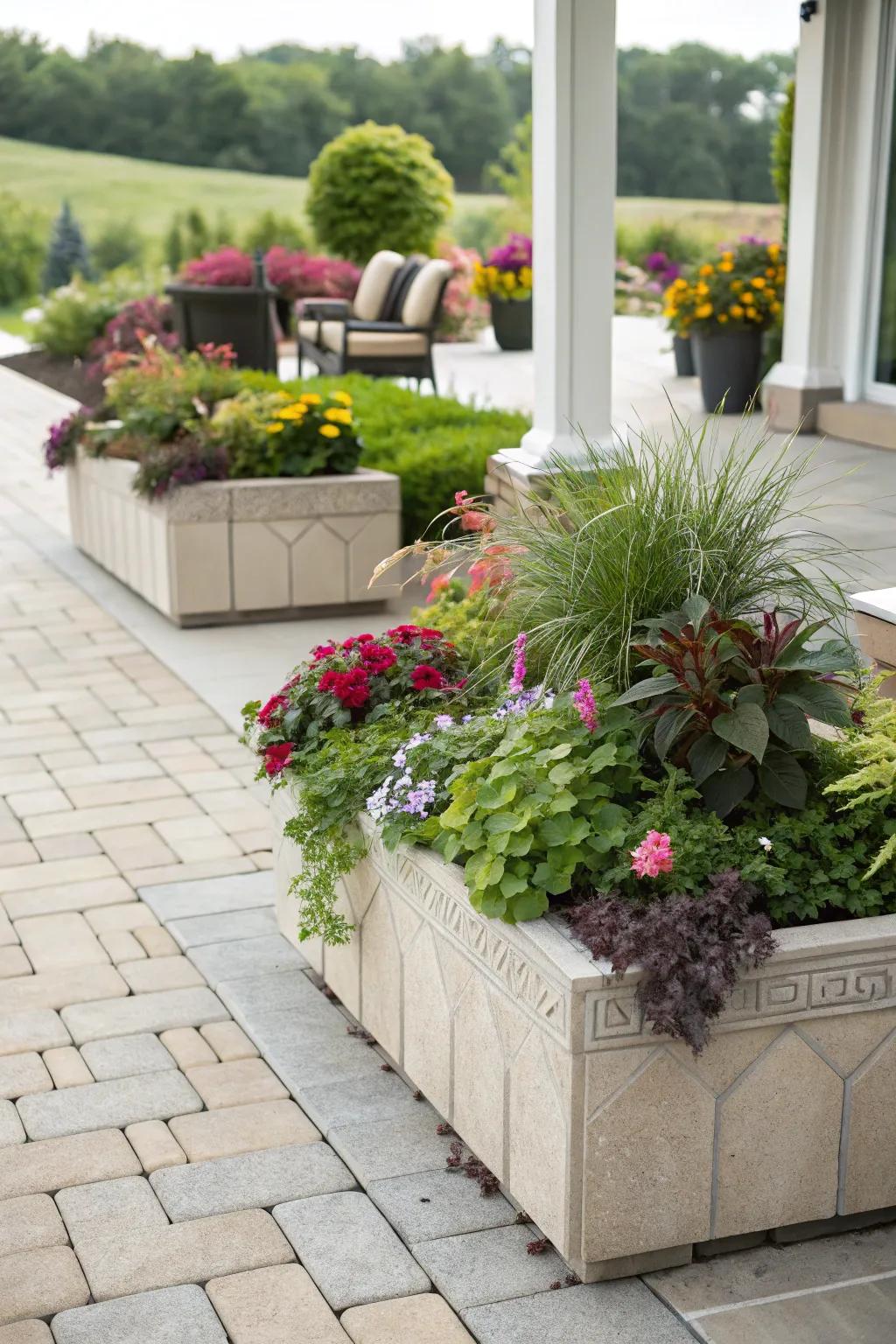Incorporate greenery in your patio for a vibrant and natural appearance.