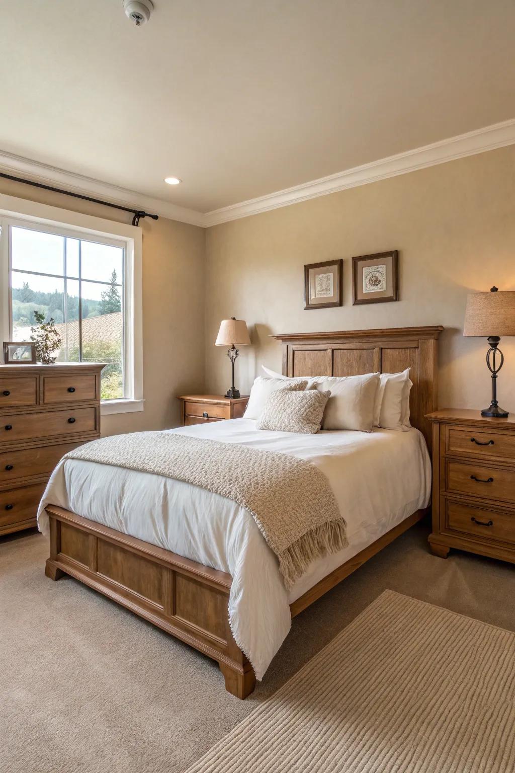 Subtle hues fashion a pacifying and unified setting.