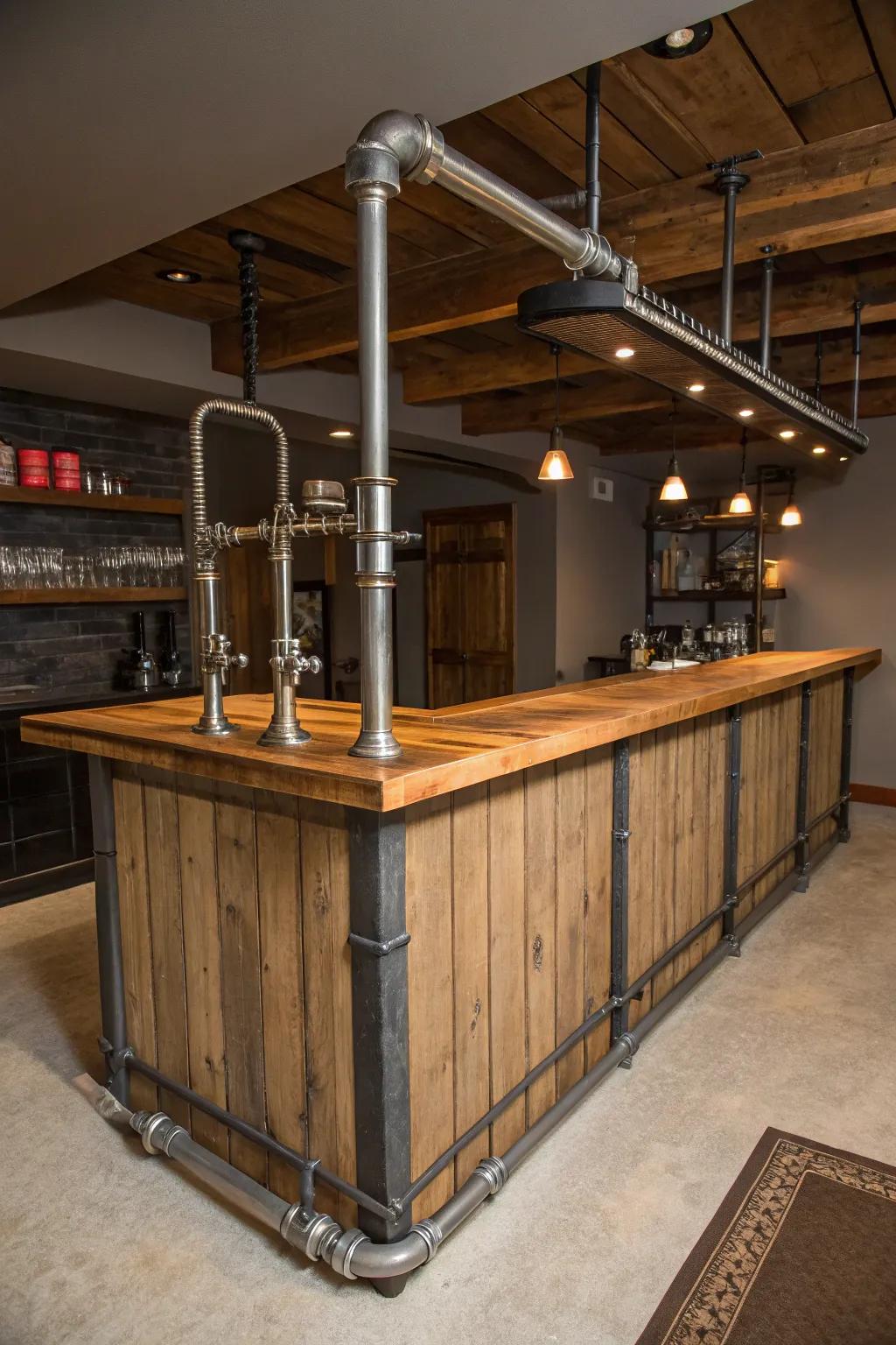 Industrial touches give your bar a sophisticated and durable feel.