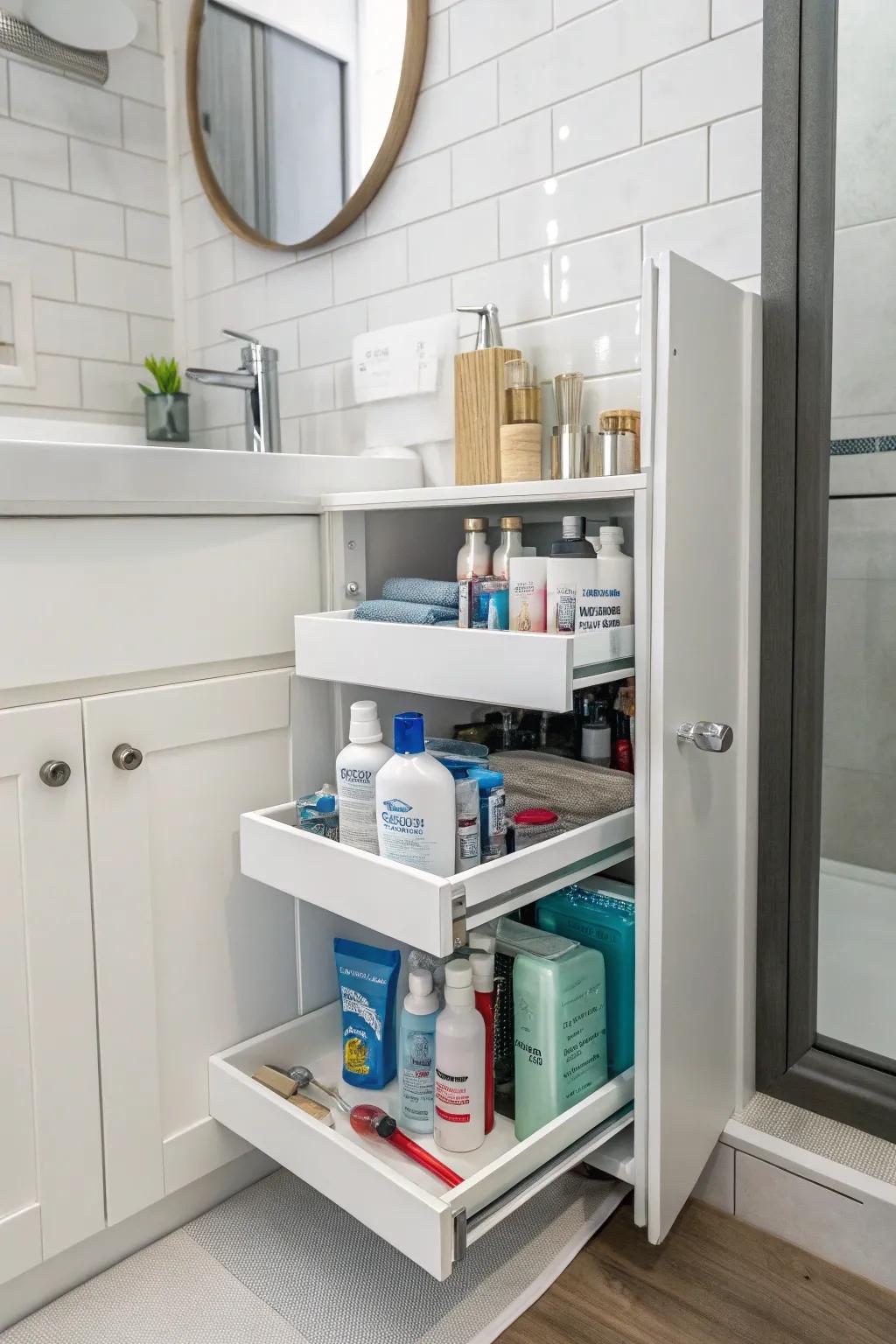 Slide-out racks make everything easily accessible.