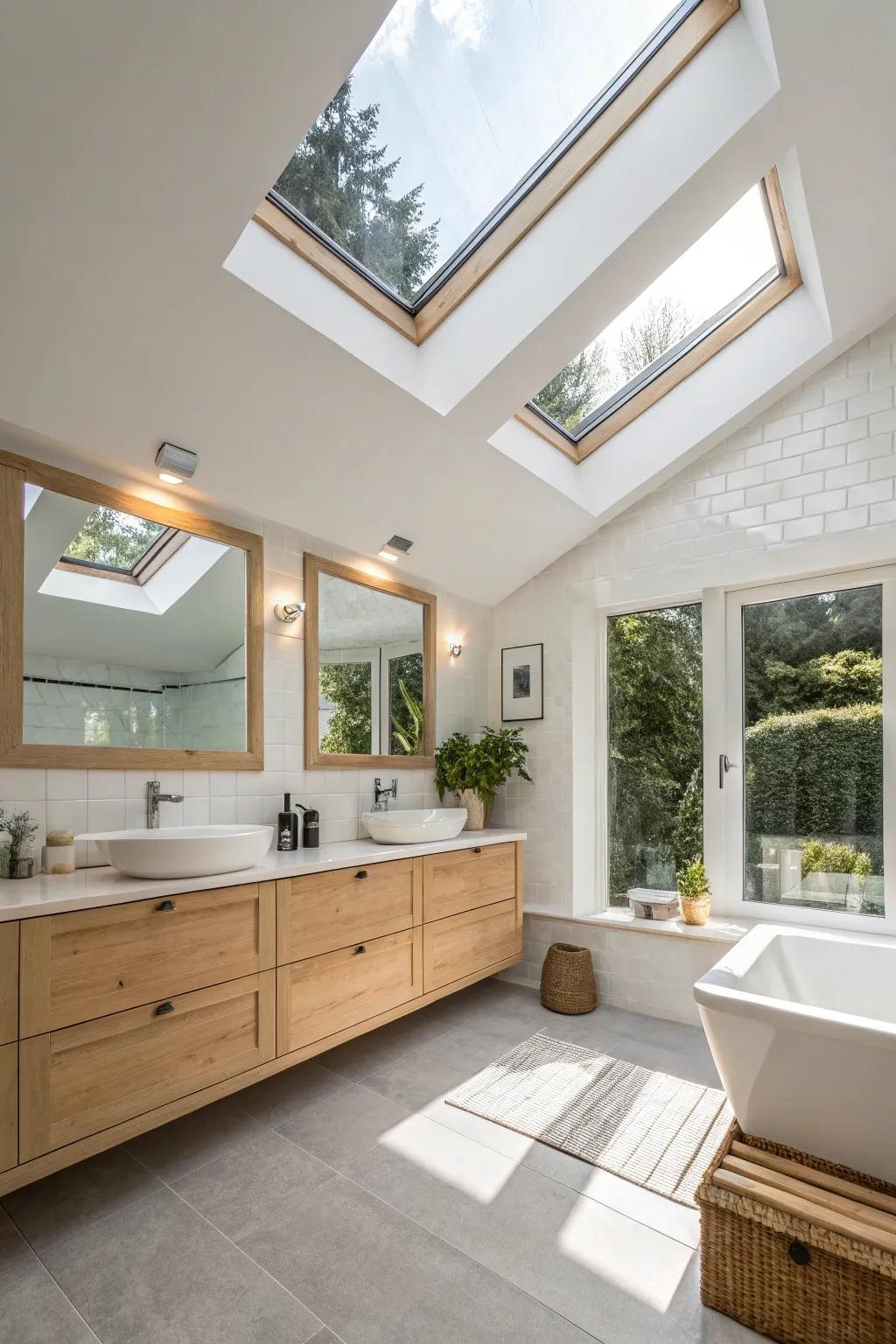 Harness inherent radiance to light up your bathroom, yielding an accessible and welcoming area.