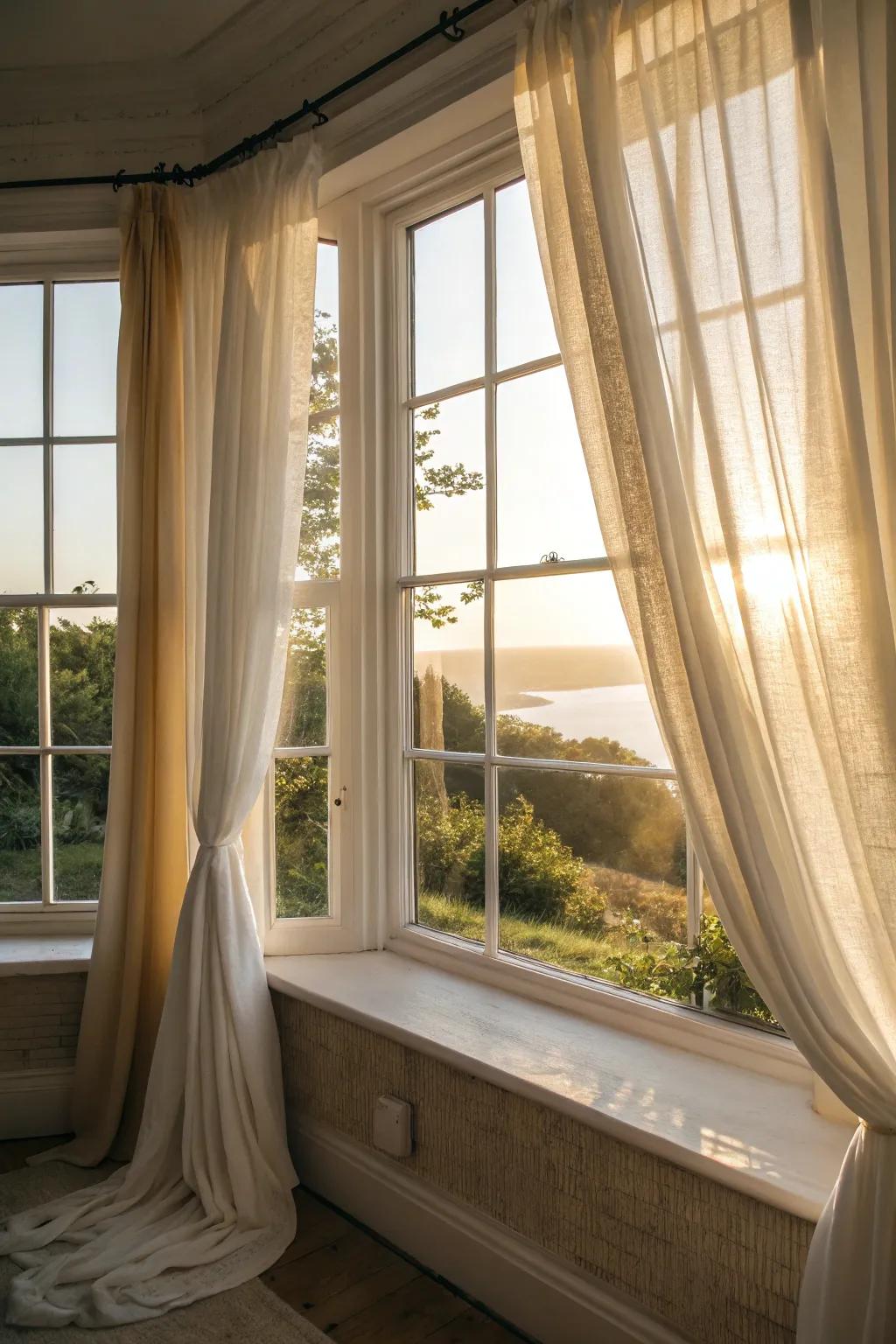 Light and airy fabrics ensure your bay window remains radiant and inviting.