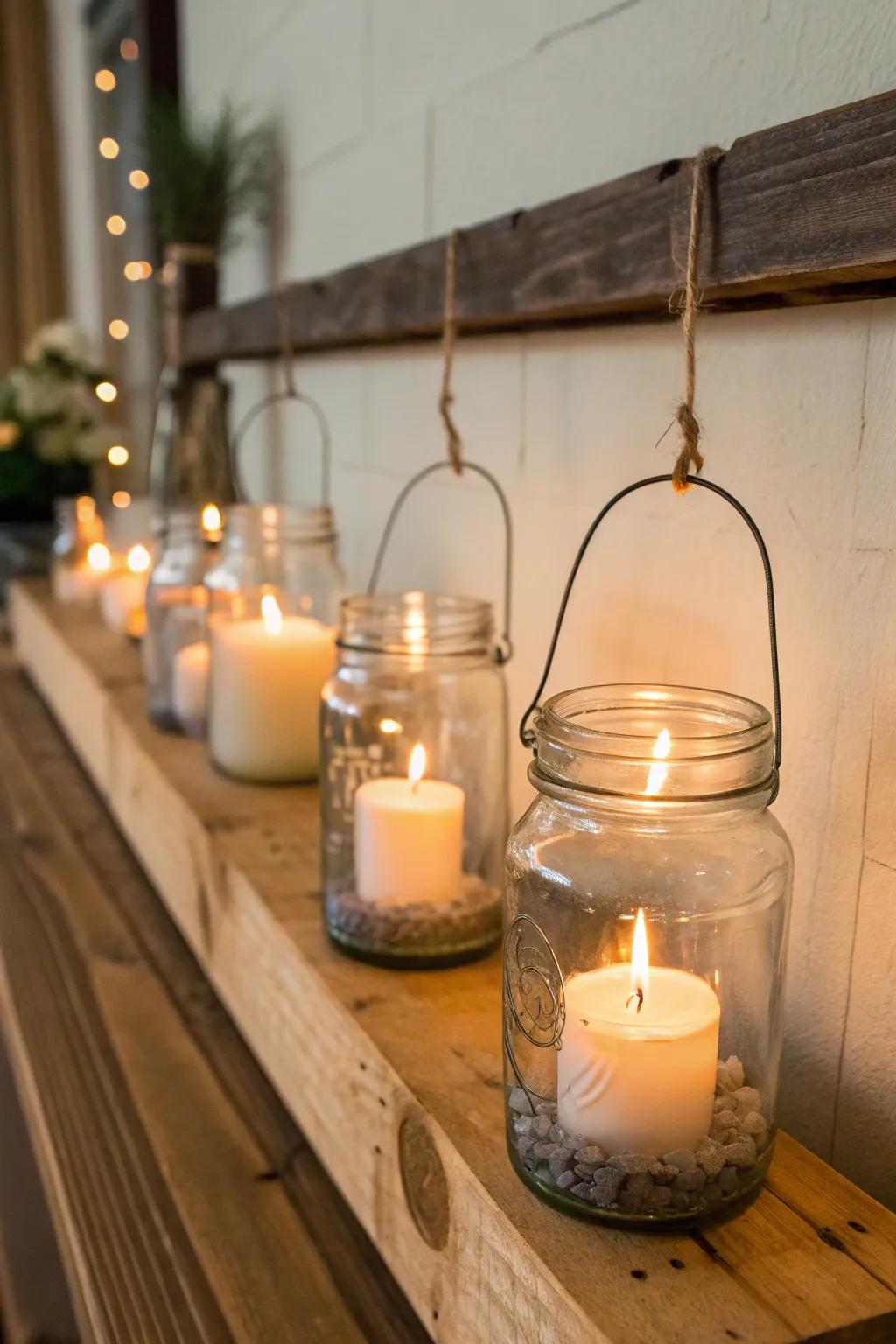 Craft an enchanting vibe with canning crock lanterns.