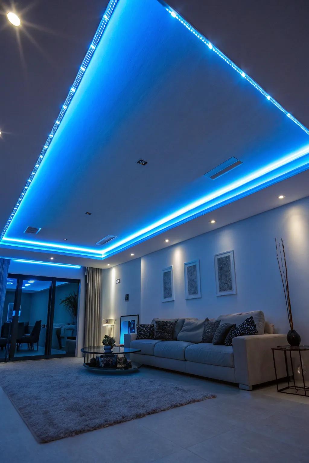 Azure LED lighting provides a cutting-edge touch, imbuing a peaceful feel into any setting.