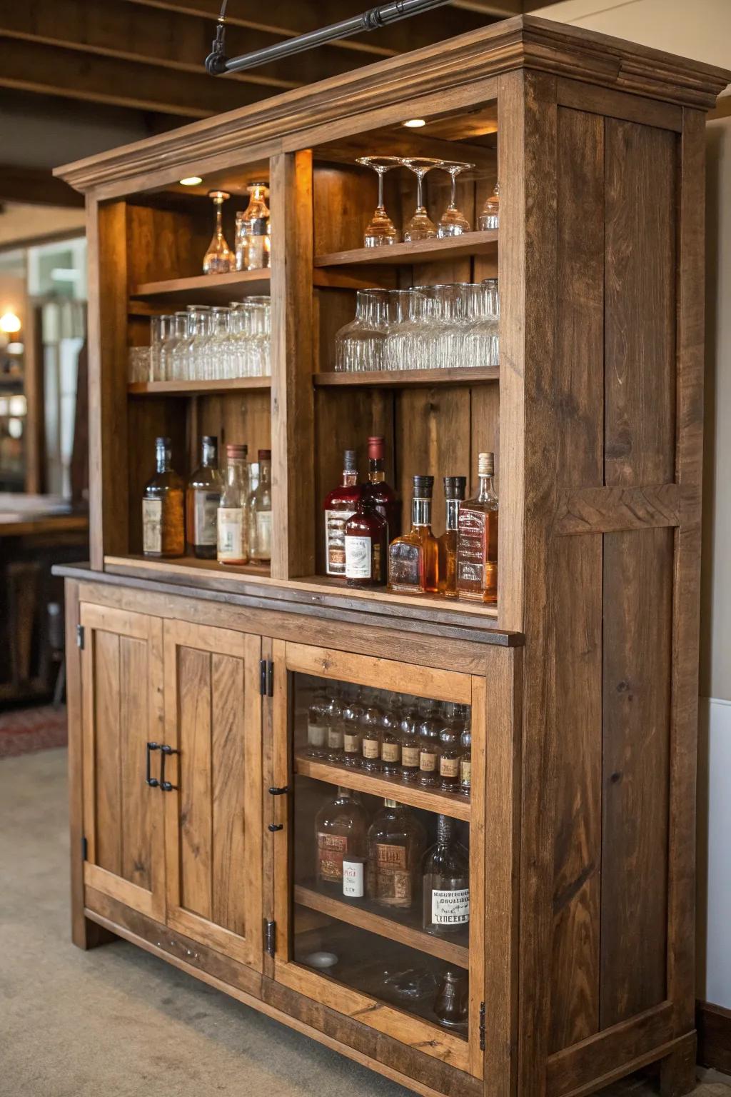Repurpose an old media hub into a practical nectar cabinet.