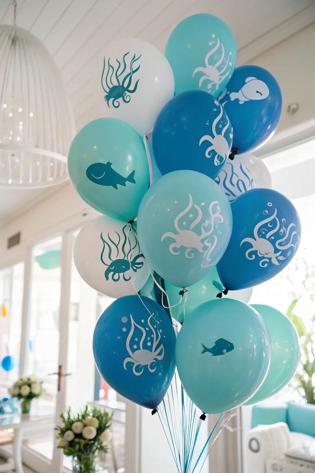 Air balloons that breathe life into the ocean's spirited atmosphere.