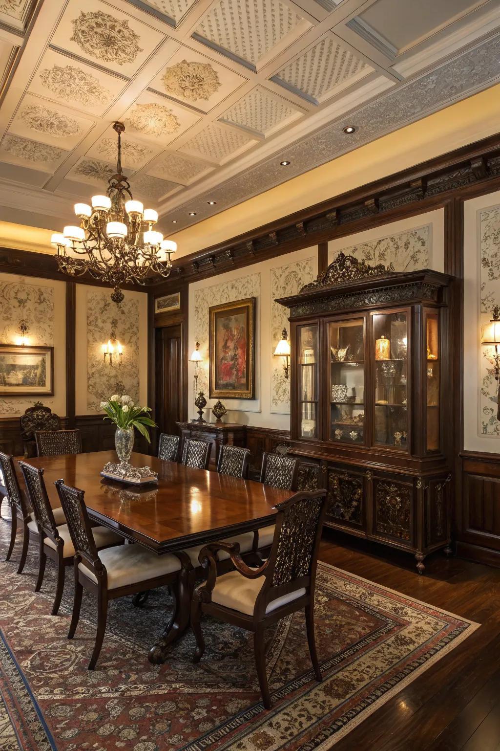 Deep-toned timber furnishings infuse sophistication into any space.