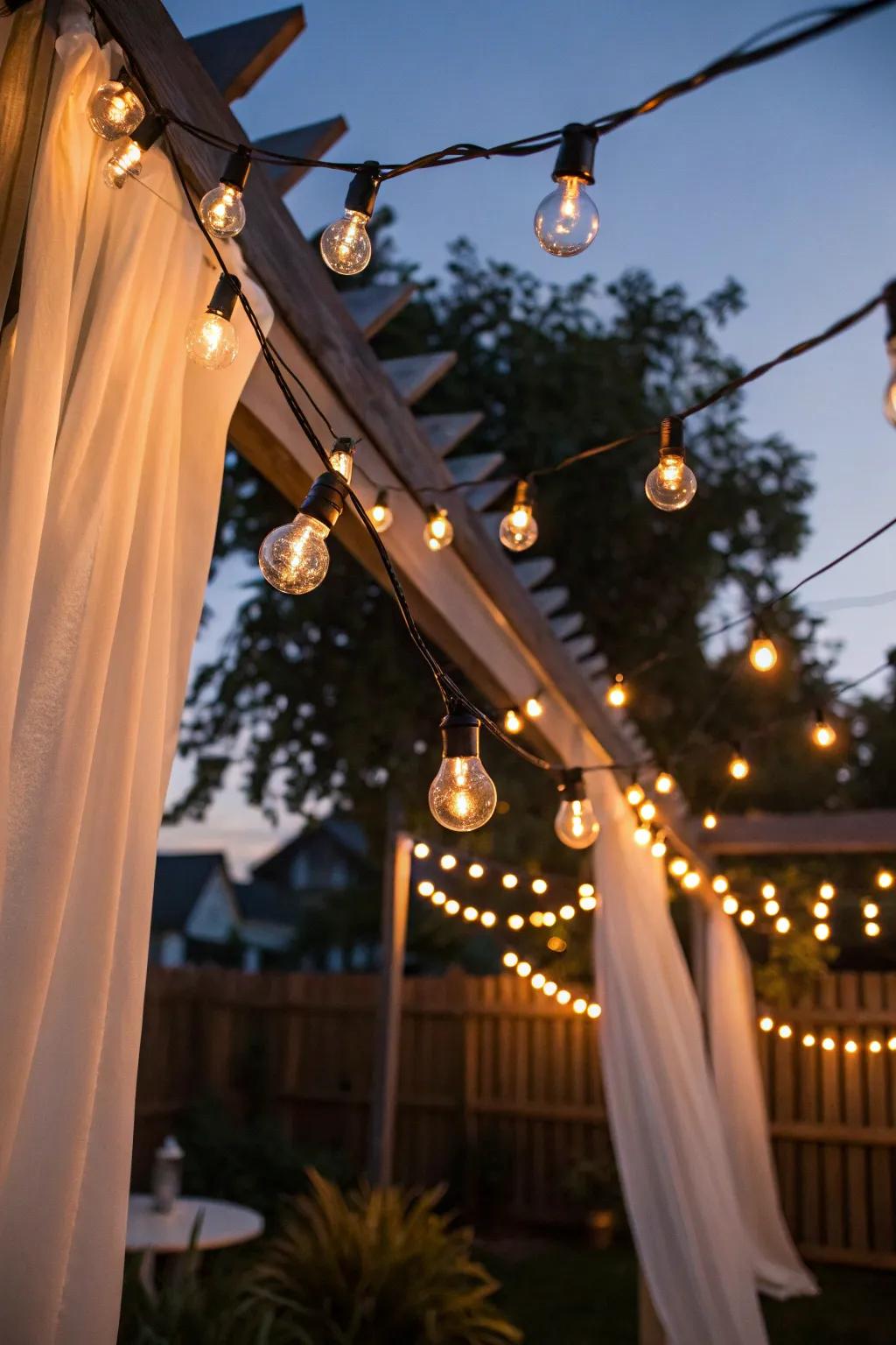 Alter your backyard into a shimmering hideaway with the enchantment of radiant strand illumination.