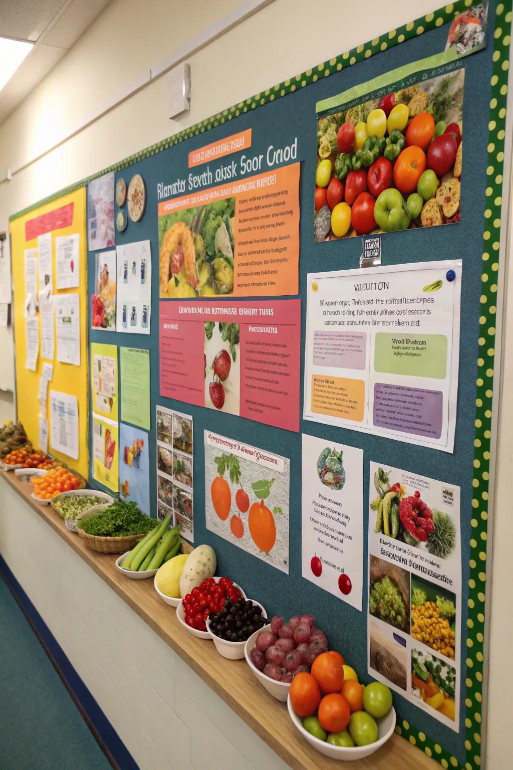 A nutrition-centered surface encouraging good food habits.