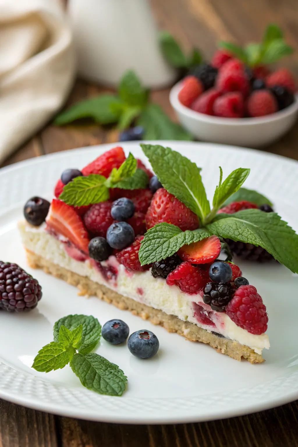 Fresh fruit garnishes bring a burst of color and freshness to your dessert.