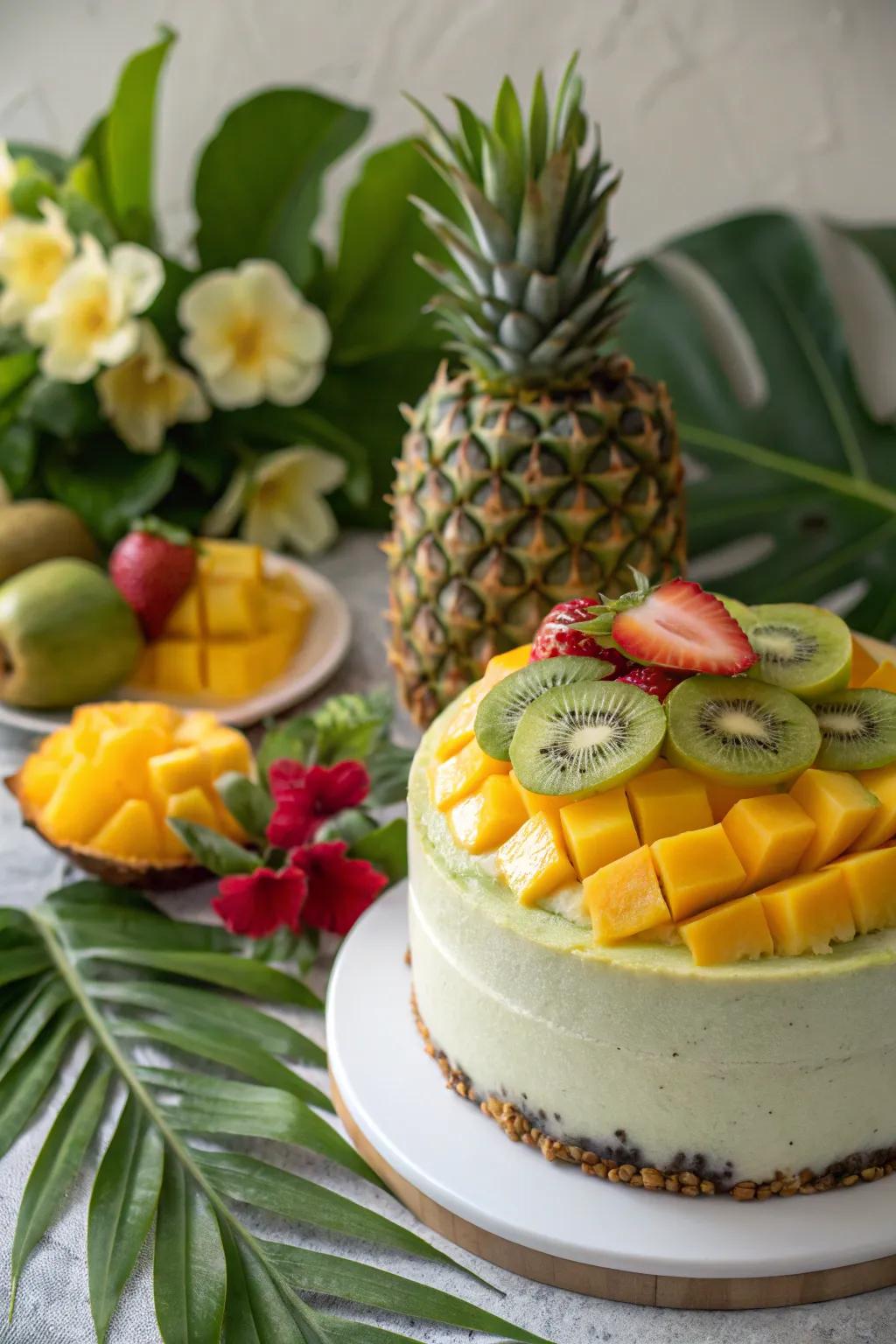 A cake that evokes the sensation of a journey to an exotic escape.