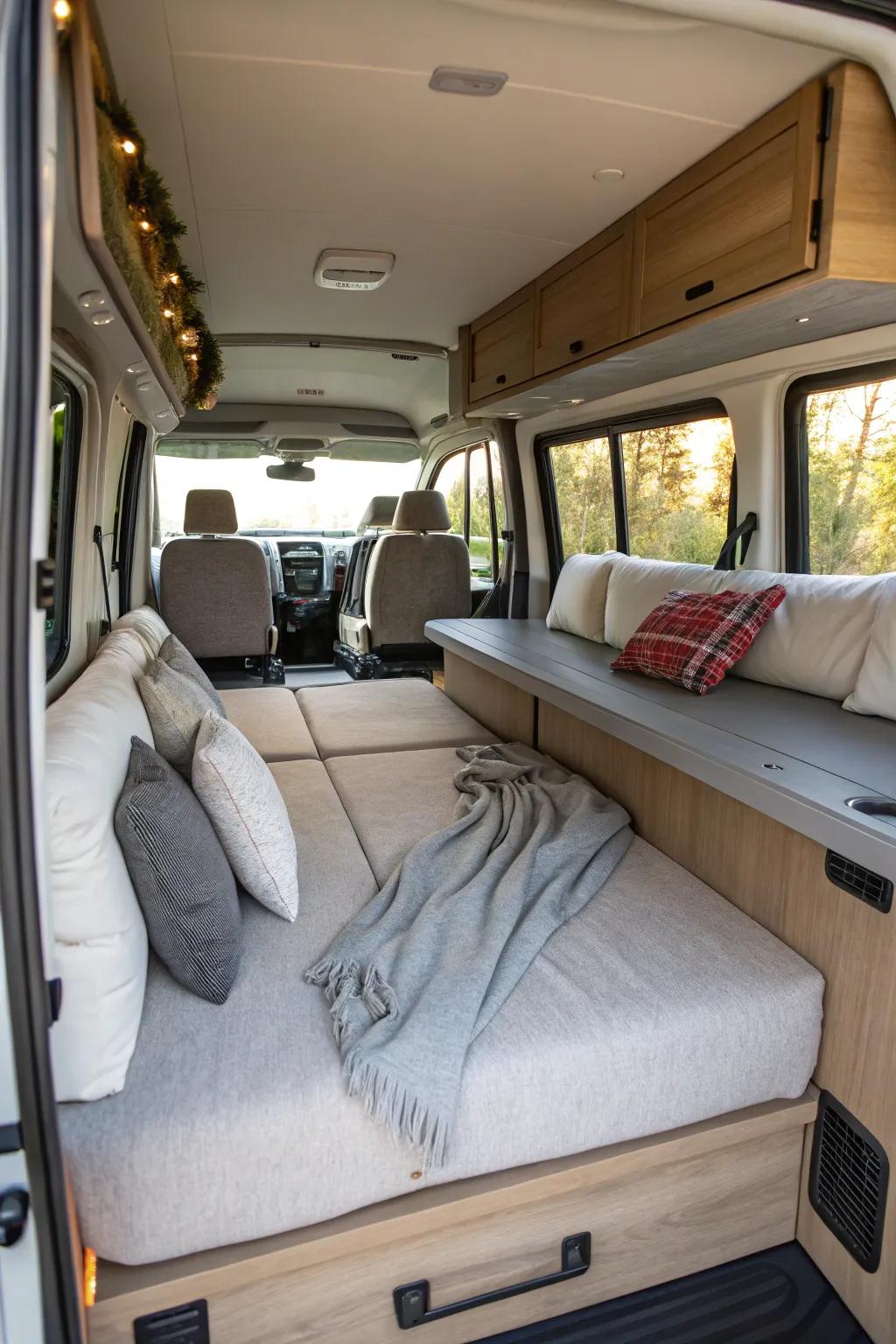 Convertible dinette beds offer both a dining area and a sleeping space.