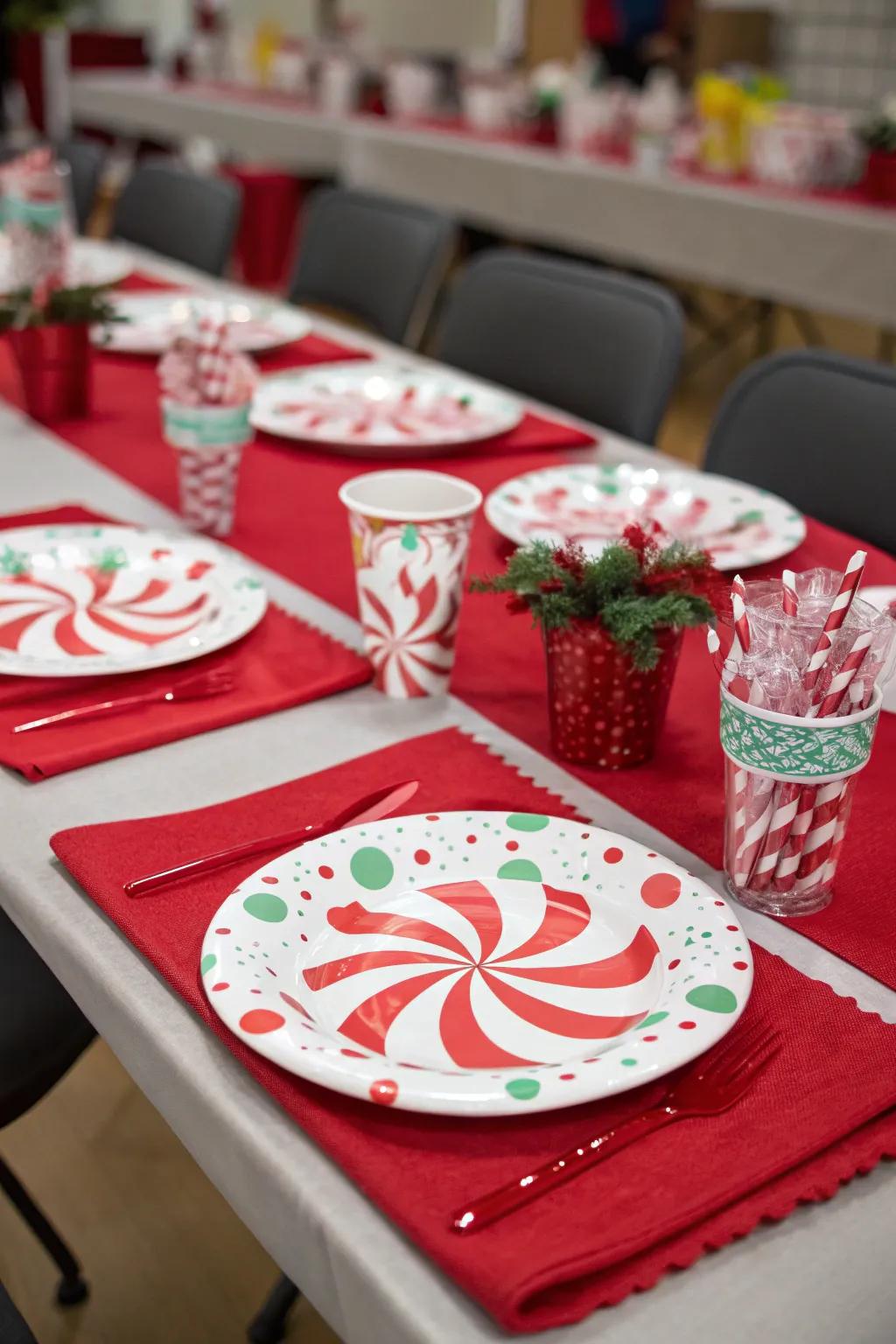 Enhance your table with peppermint-themed settings.