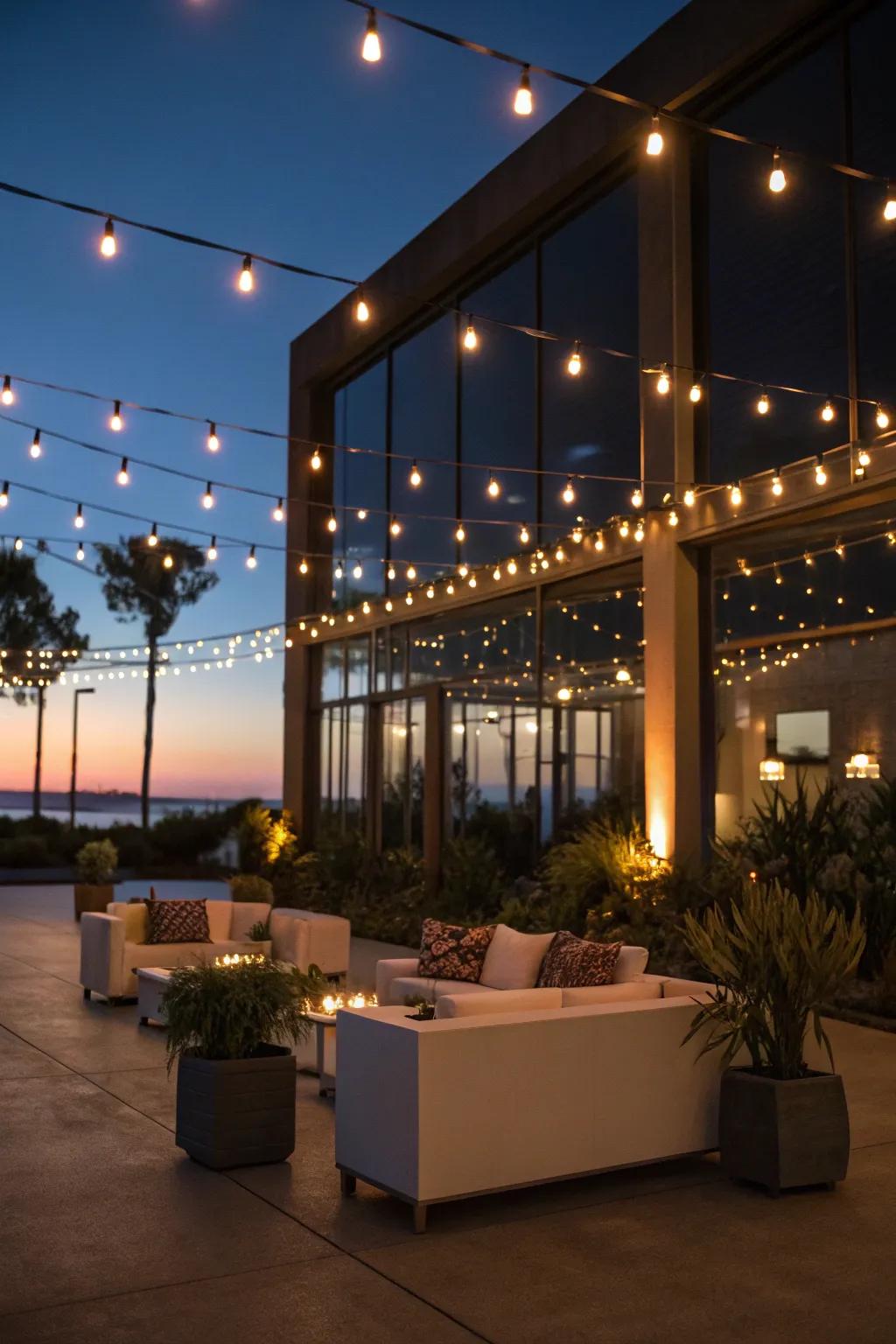 Produce a captivating atmosphere using fairy illumination.