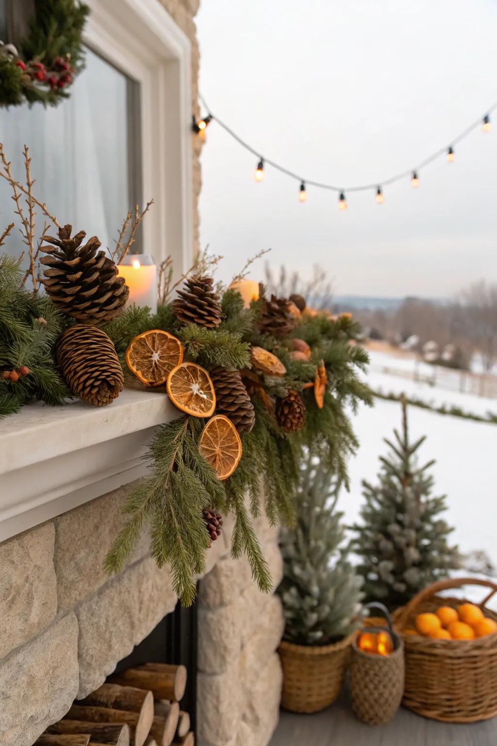 Earthy Christmas decor channels the splendor of nature into the heart of your dwelling.