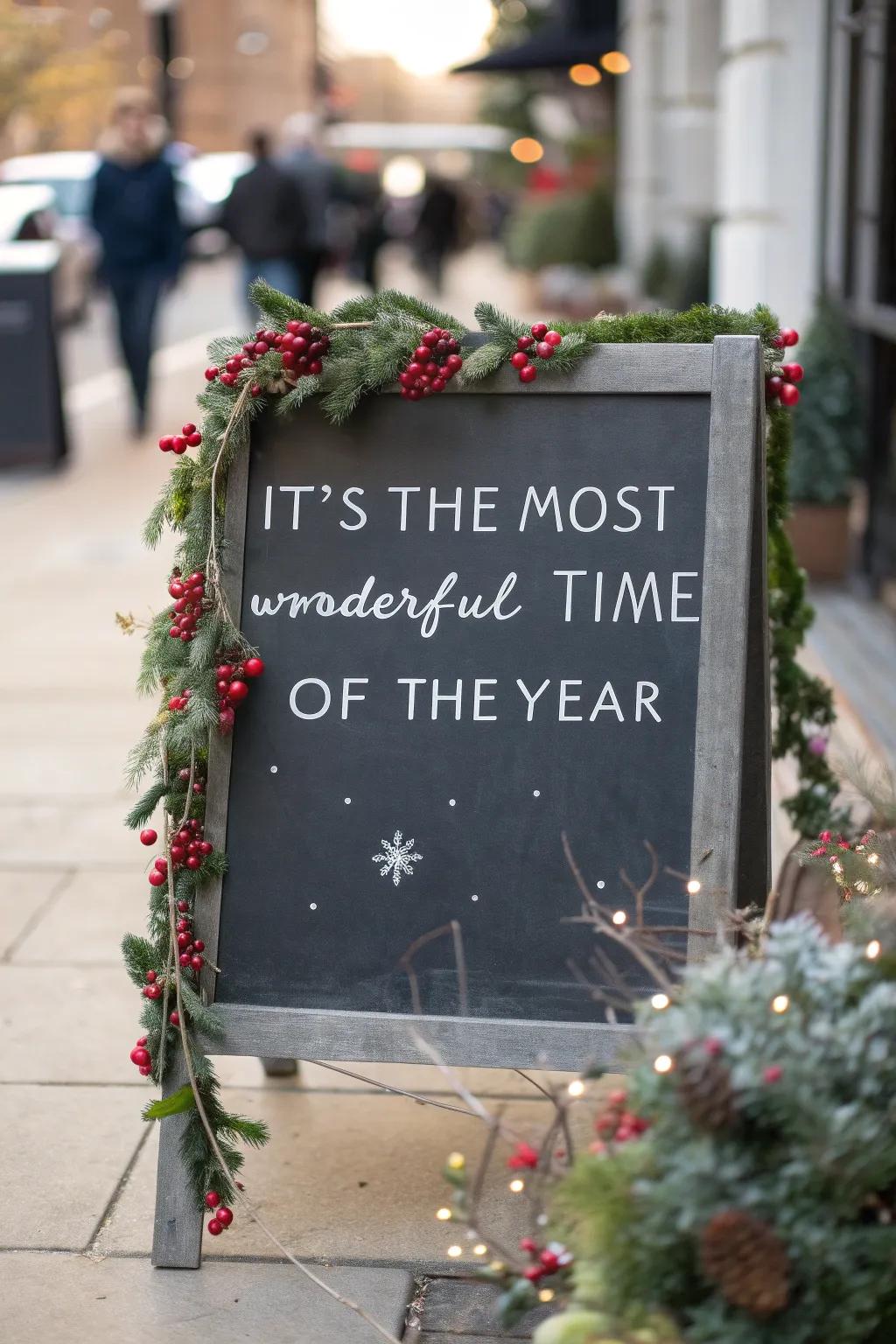 Easily revise your holiday message with a slateboard marker.
