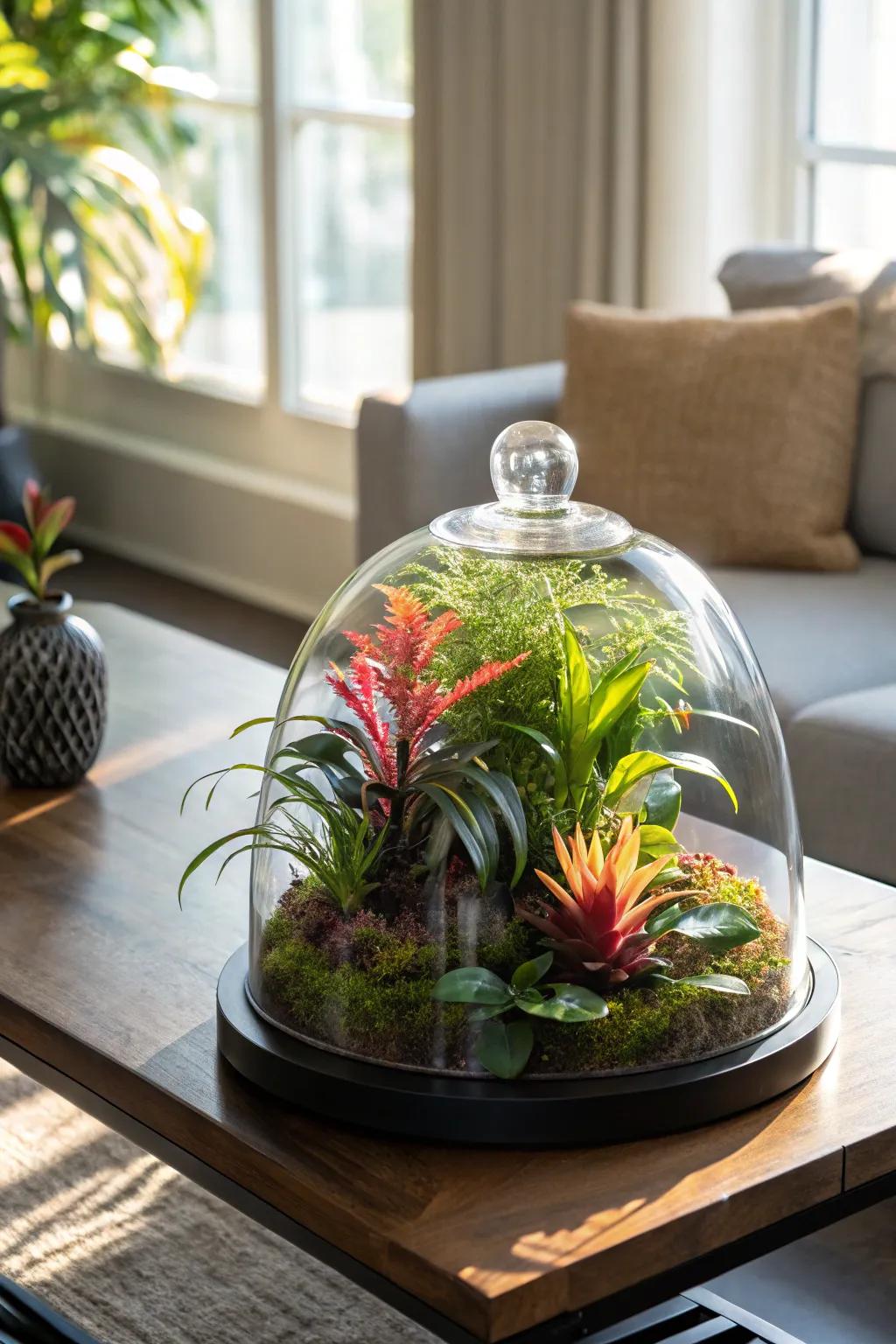 Usher an exotic sanctuary into your abode by incorporating brilliantly colored greenery.