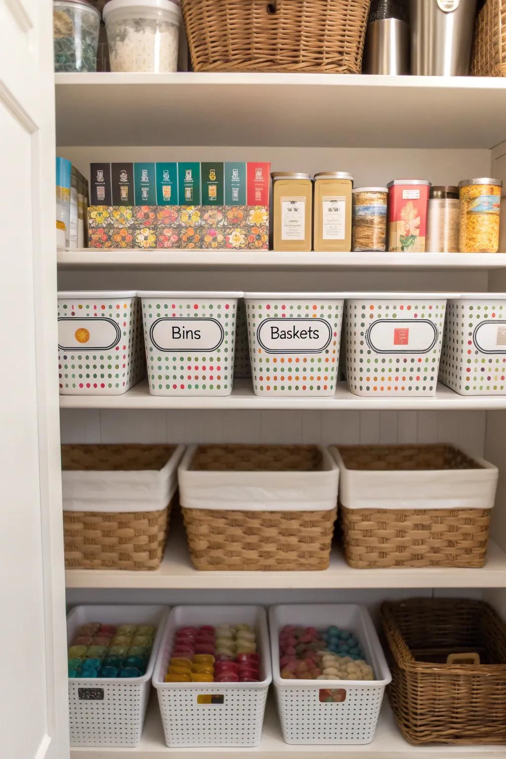 Tailored markings introduce clarity and arrangement to your pantry.