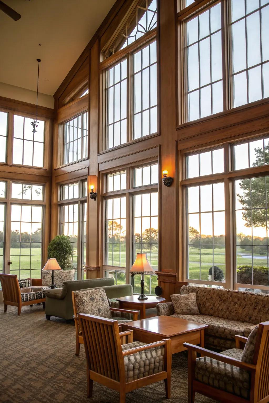Clubhouse featuring large windows that maximize natural light.