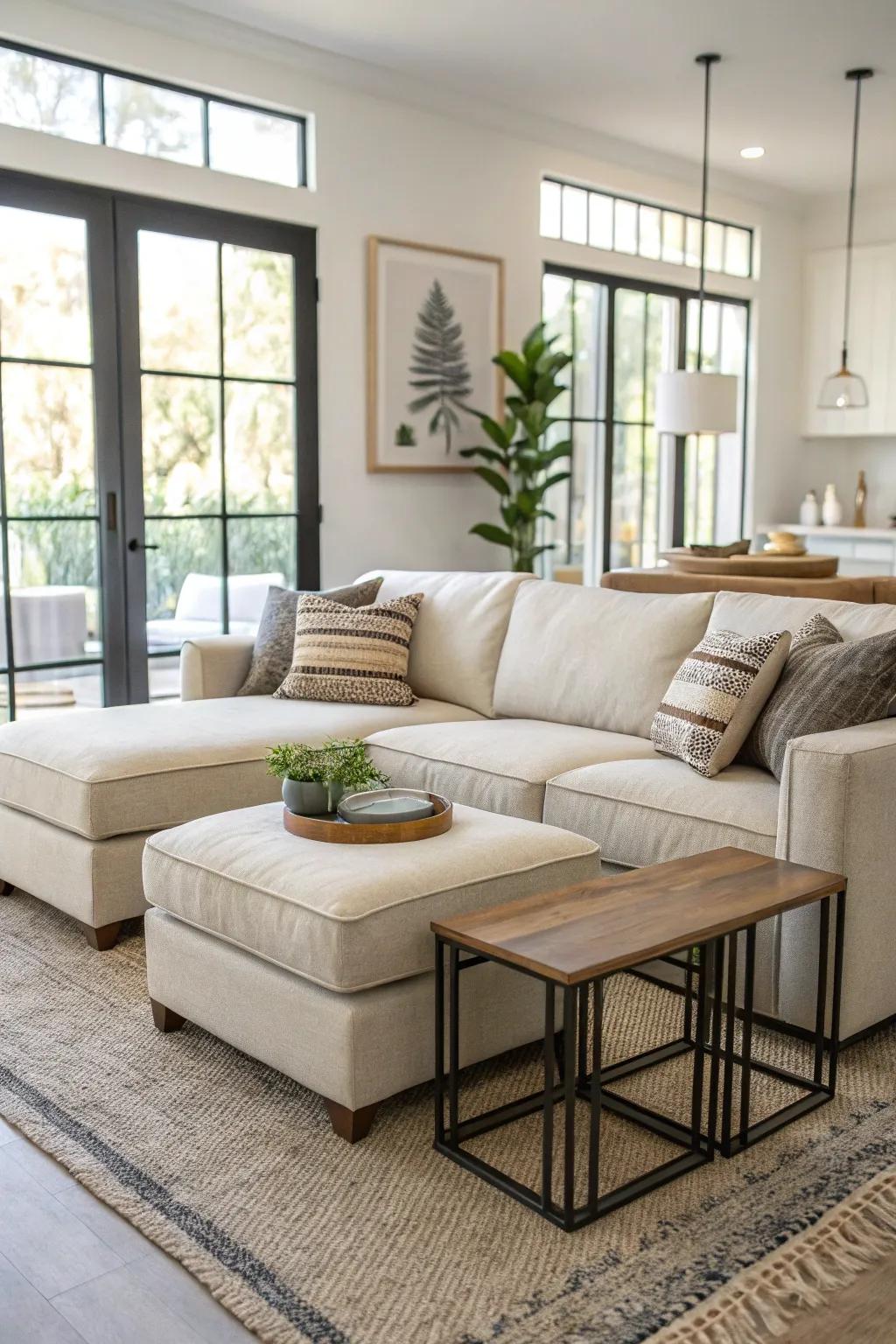 Nesting tables inject adaptability and charm into your sectional arrangement.