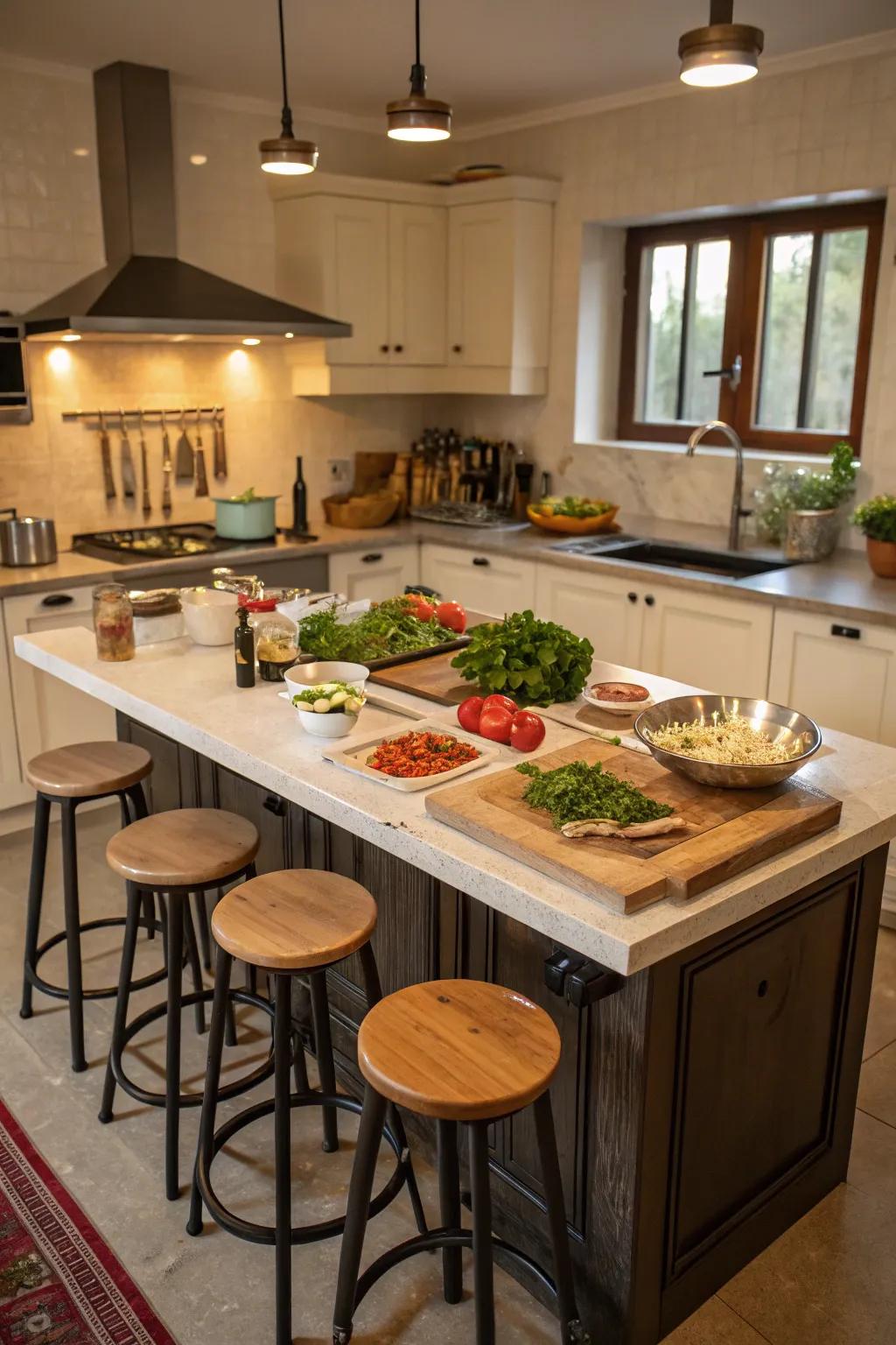 A versatile island serving various roles.