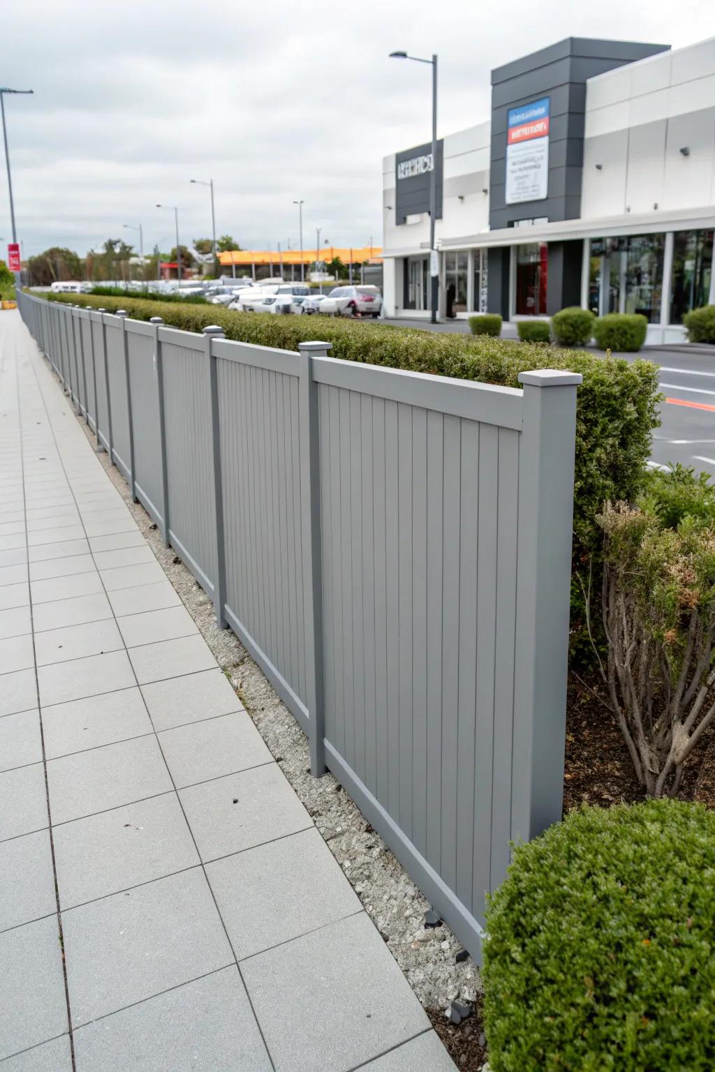 Resin partitioning adds a contemporary feel with little upkeep.