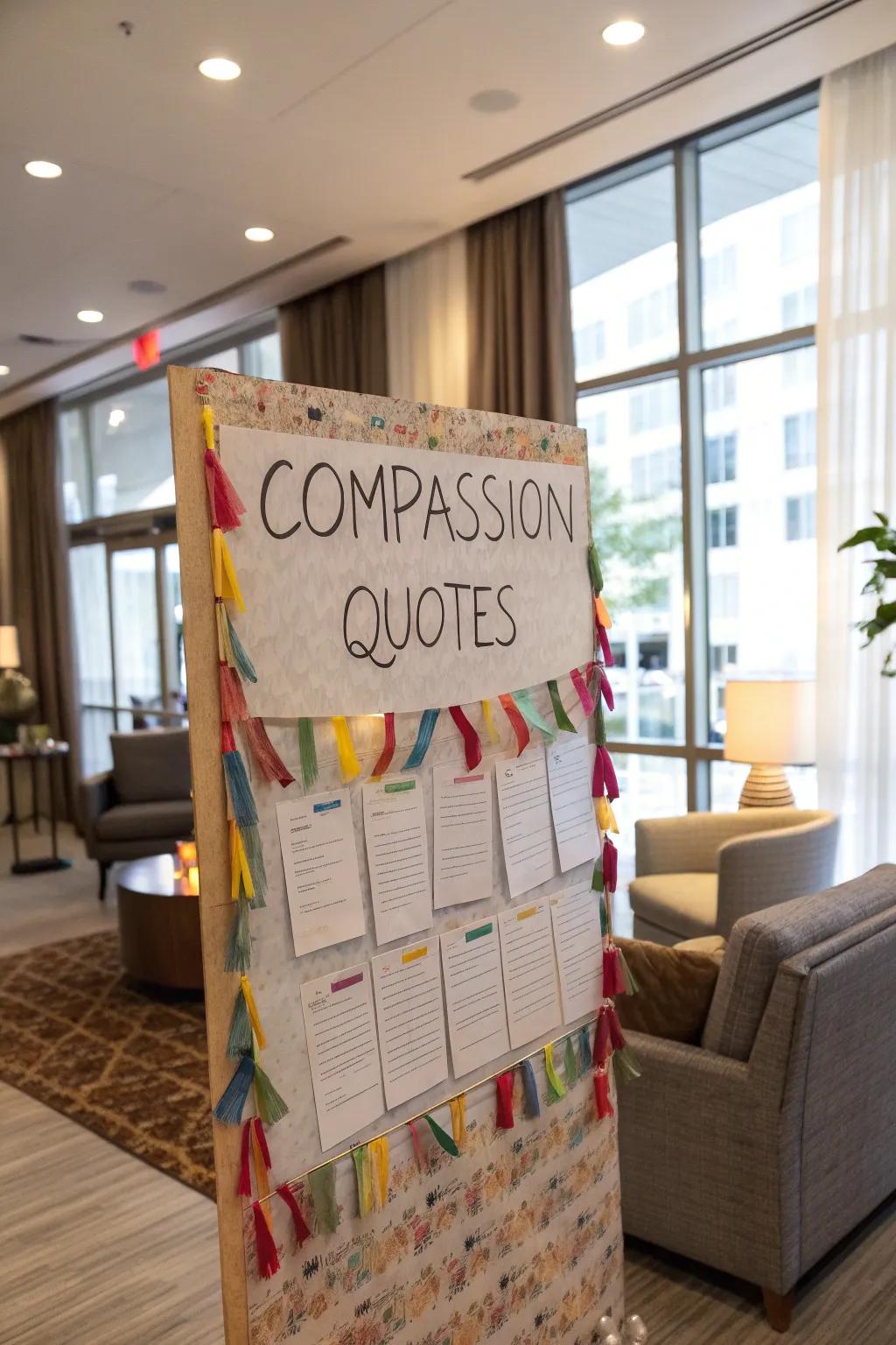 A wall of benevolence excerpts to promote everyday compassion.