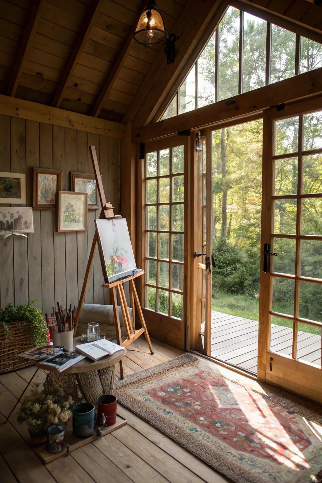 An inspiring artist's space drenched in light.