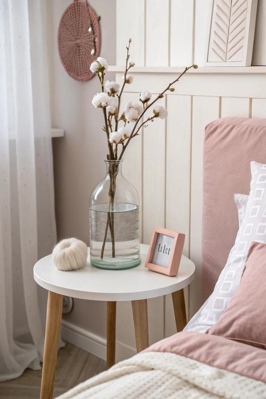 Basic style with a solitary cotton sprig.